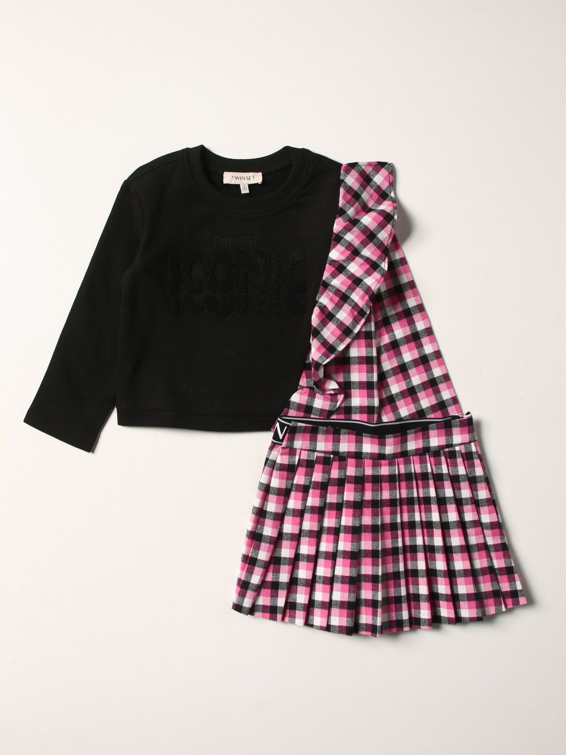 Co-ords Twinset: Twin-set sweatshirt + skirt set with embroidered logo fuchsia 1