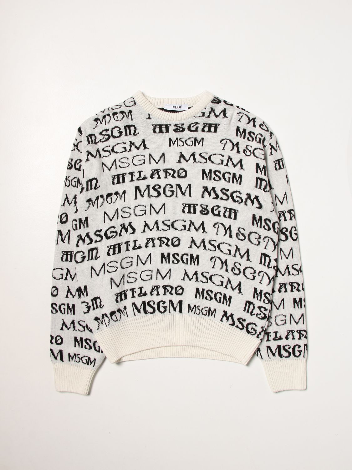 MSGM KIDS: sweater for girls - White | Msgm Kids sweater MS027792 ...