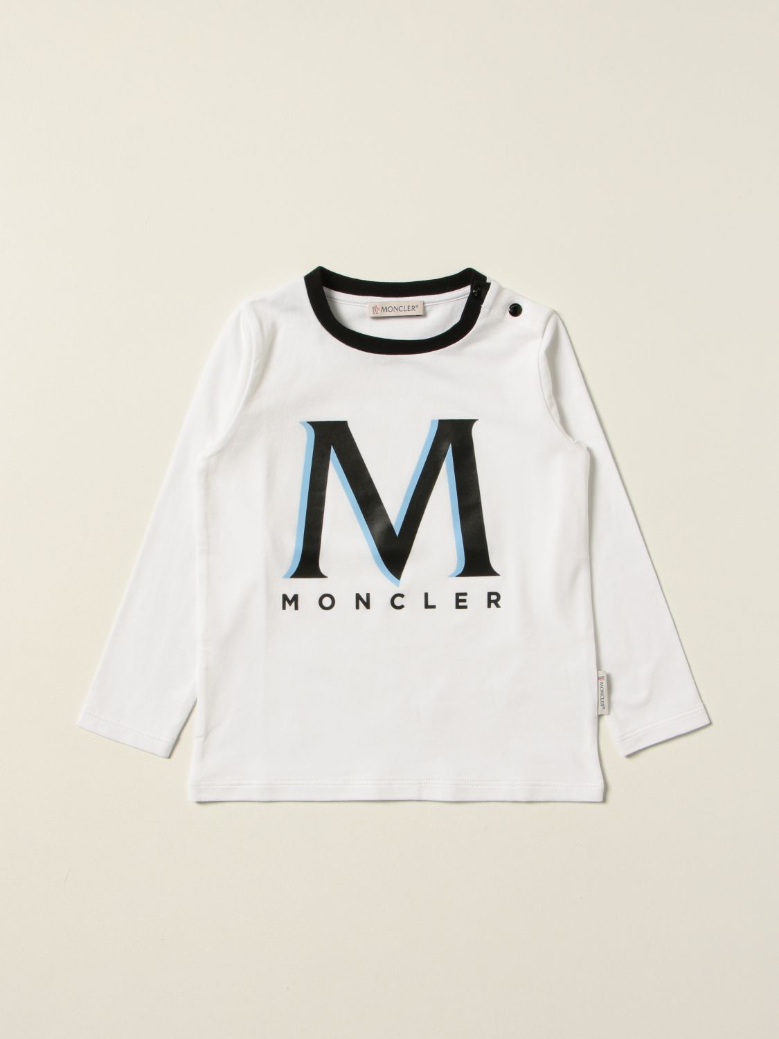 T-shirt Moncler: T-shirt Moncler in cotone con logo bianco 1