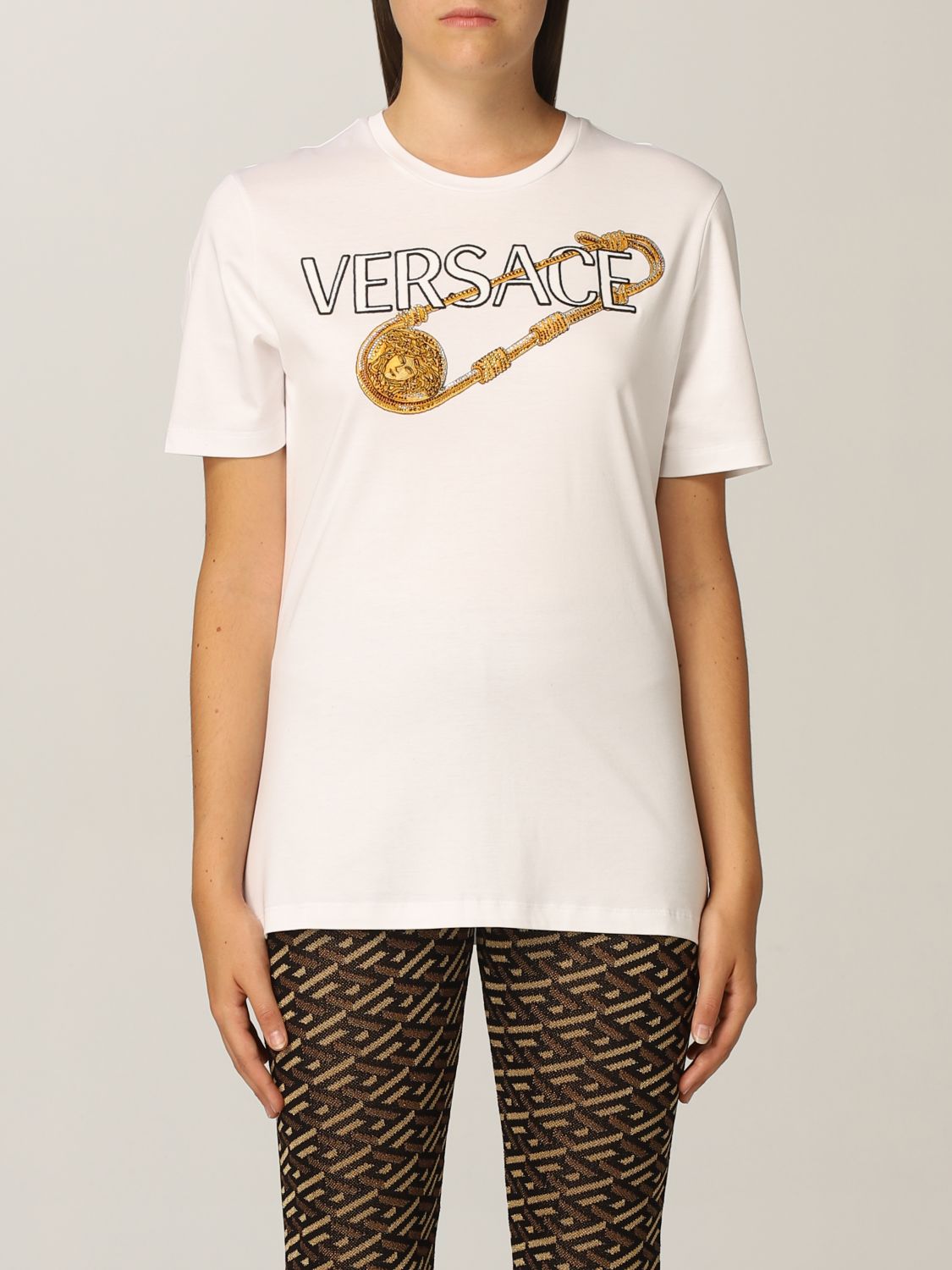 T-shirt Versace: T-shirt femme Versace blanc 1