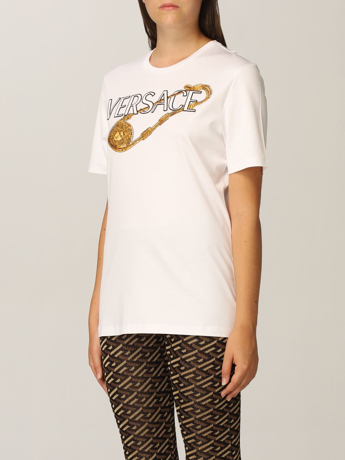 T-shirt Versace: T-shirt femme Versace blanc 4