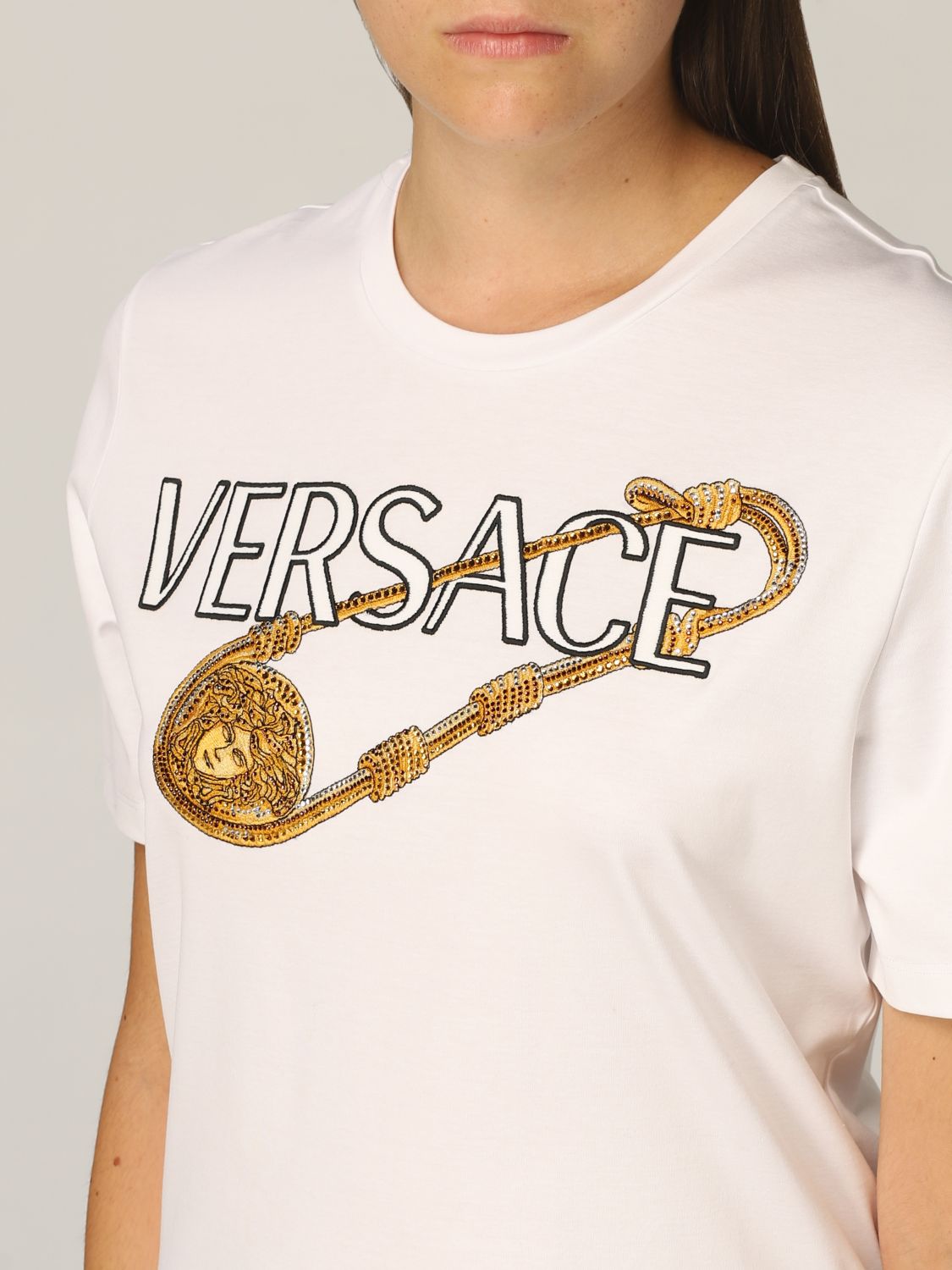 T-shirt Versace: T-shirt femme Versace blanc 5