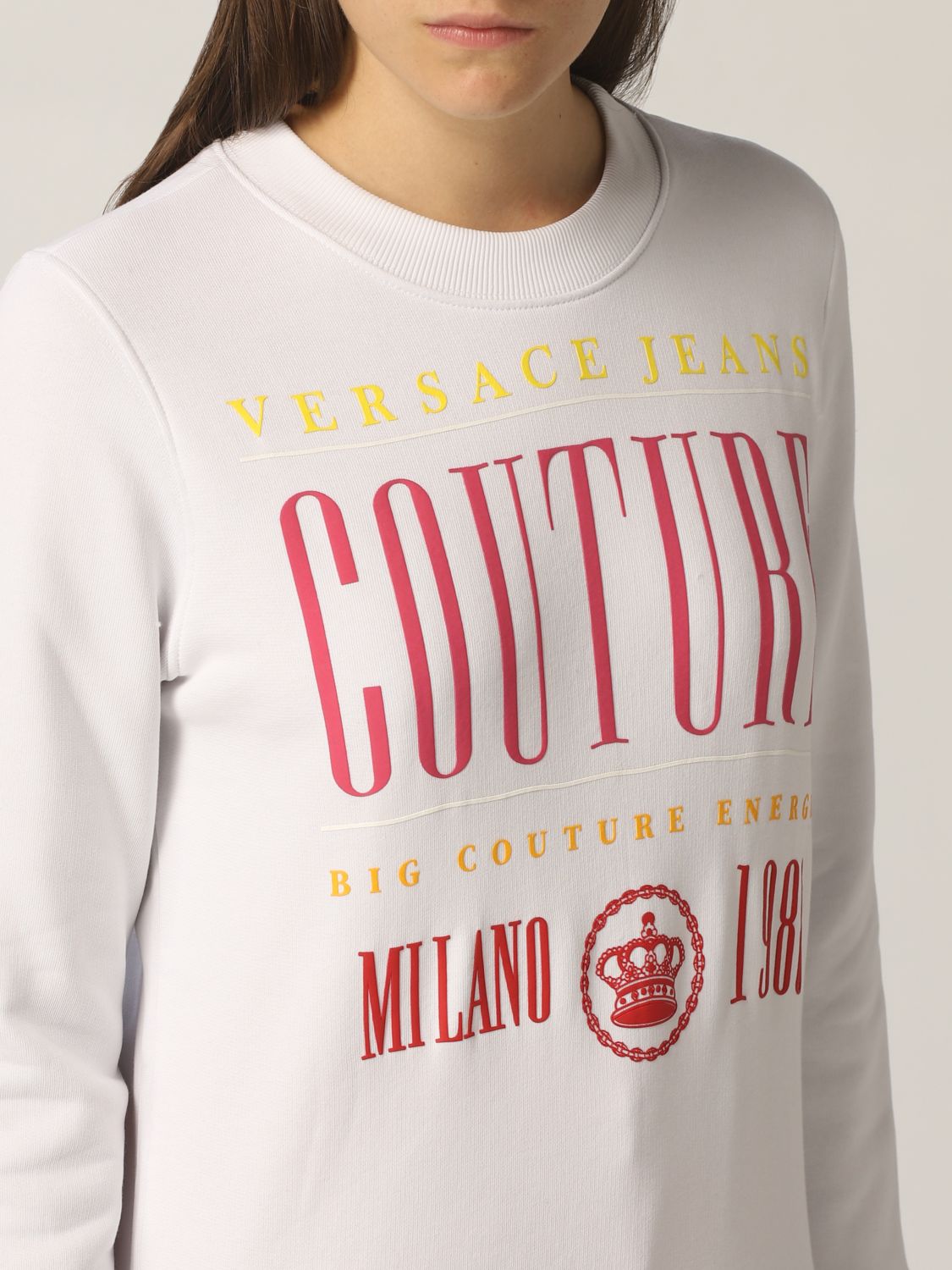 Sudadera Versace Jeans Couture: Sudadera mujer Versace Jeans Couture blanco 3