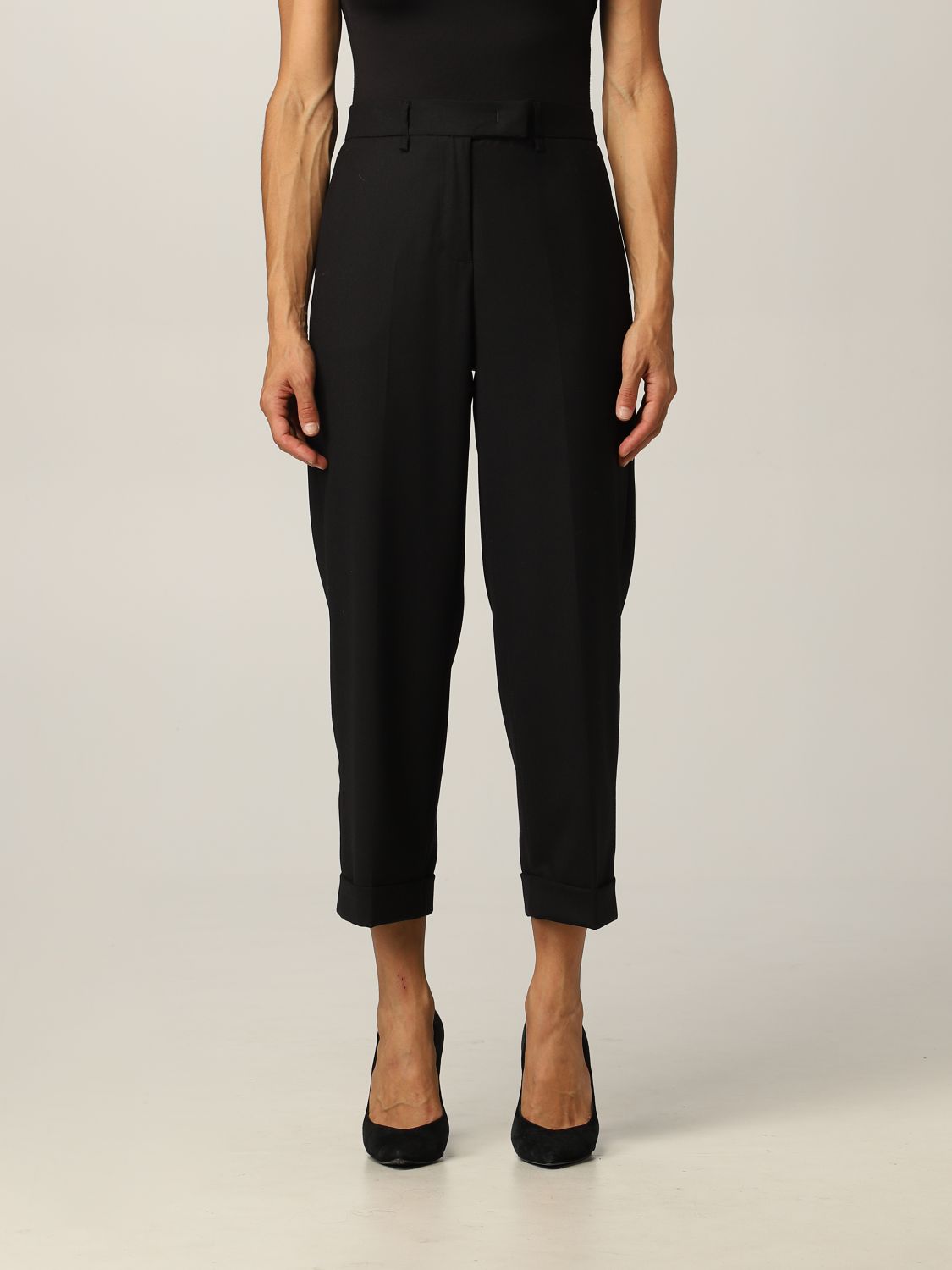 personeelszaken Pilfer Vul in TWINSET: Twin-set pants in stretch wool - Black | Twinset pants 212TP2492  online on GIGLIO.COM