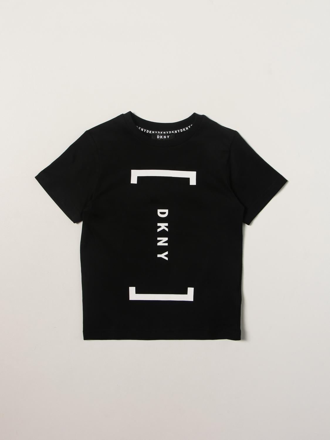 DKNY: T-shirt with logo - Black | Dkny t-shirt D25D48 online on GIGLIO.COM