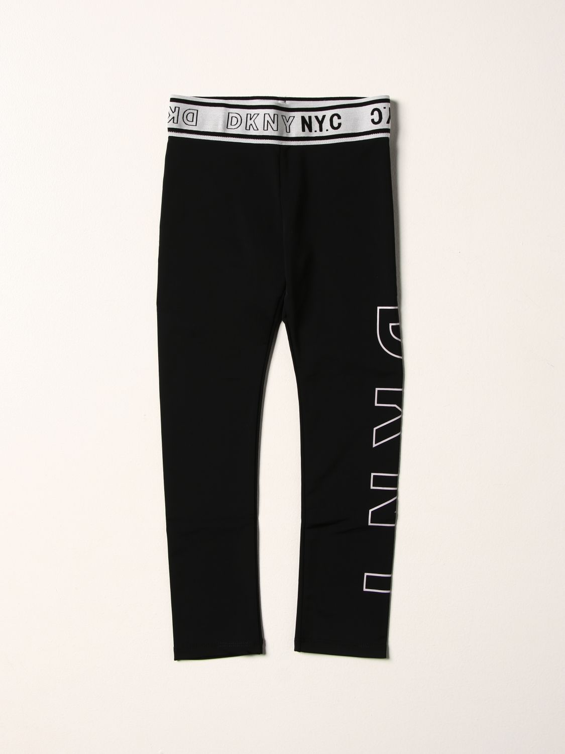 DKNY: pants for girls - Black | Dkny pants D34A38 online on GIGLIO.COM