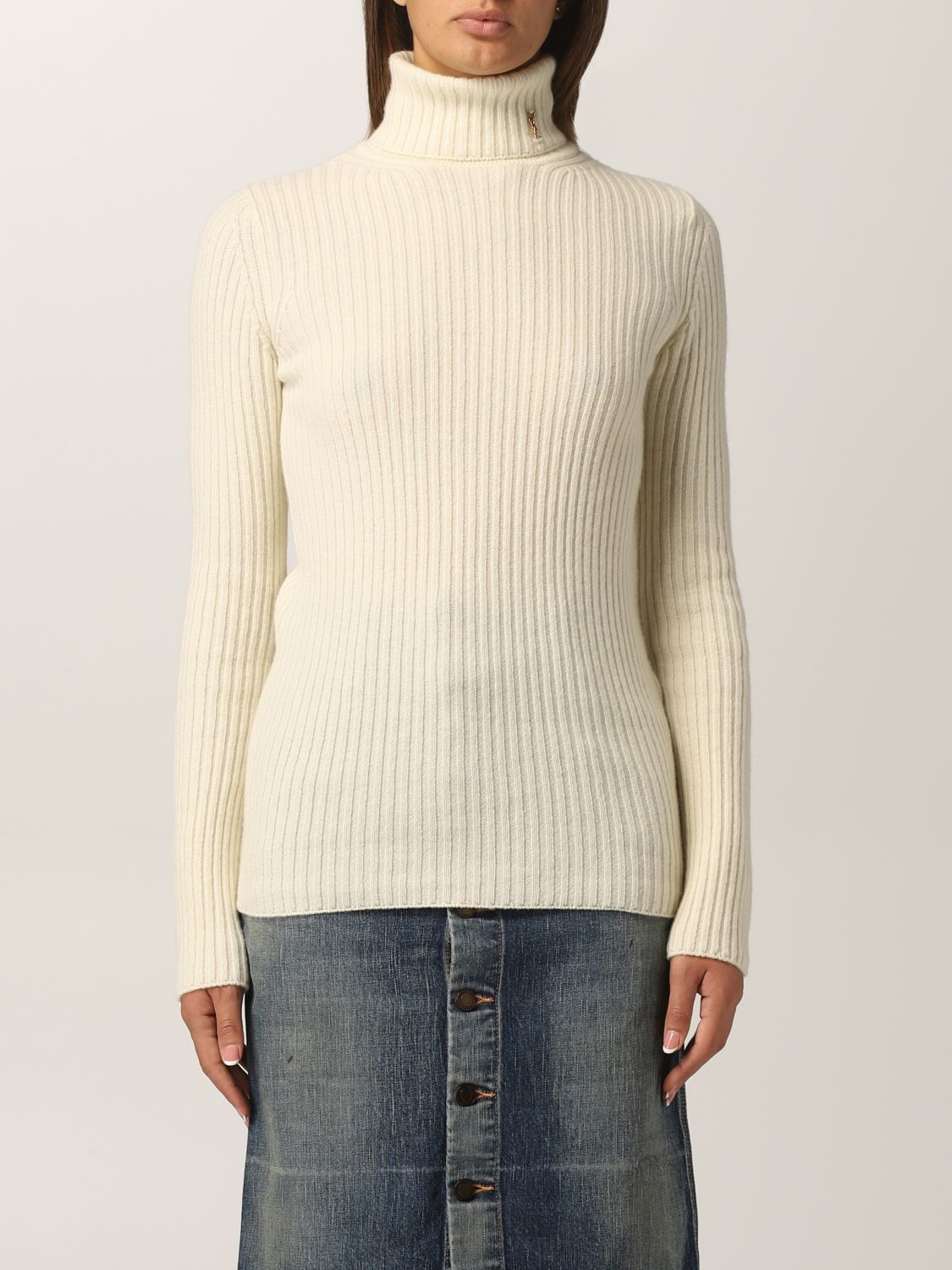 SAINT LAURENT: sweater for woman - Natural | Saint Laurent sweater ...