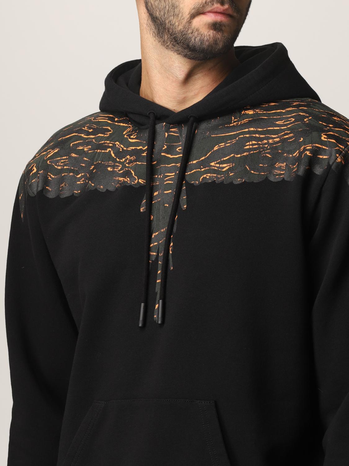 Marcelo Burlon Outlet: Felpa in cotone con stampa - Nero | Felpa Marcelo  Burlon CMBB007F21FLE002 GIGLIO.COM