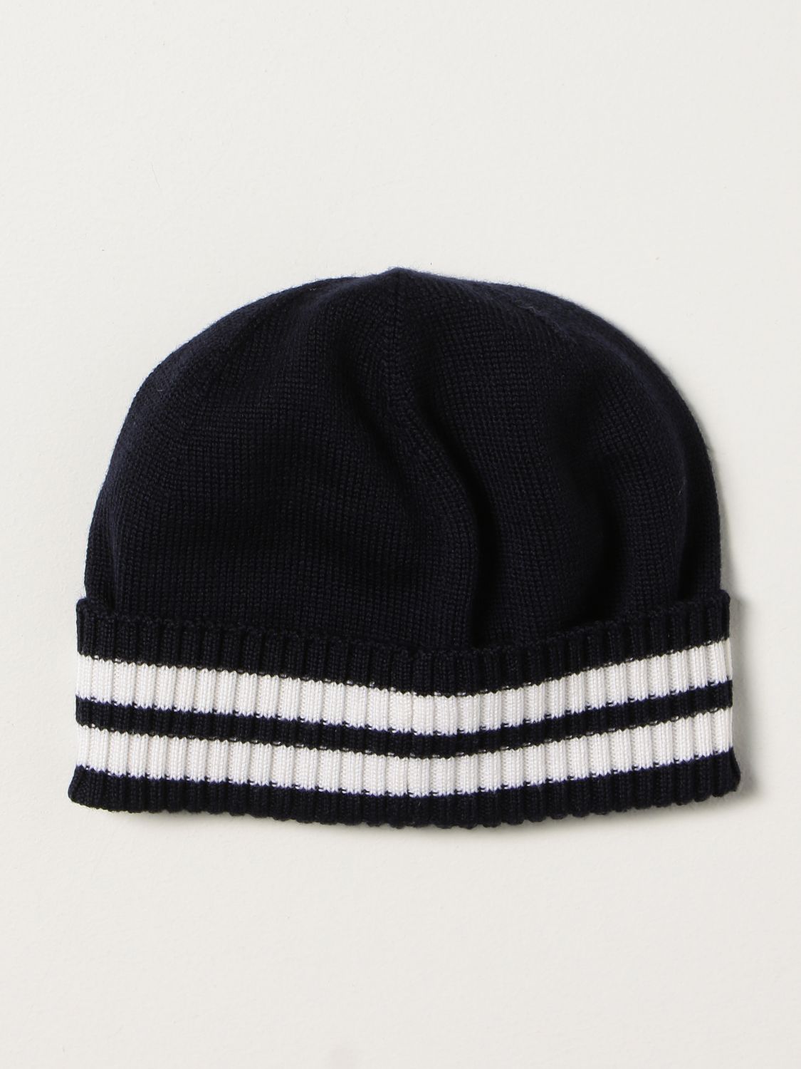 Hat Moncler: Moncler bobble hat in wool blue 2