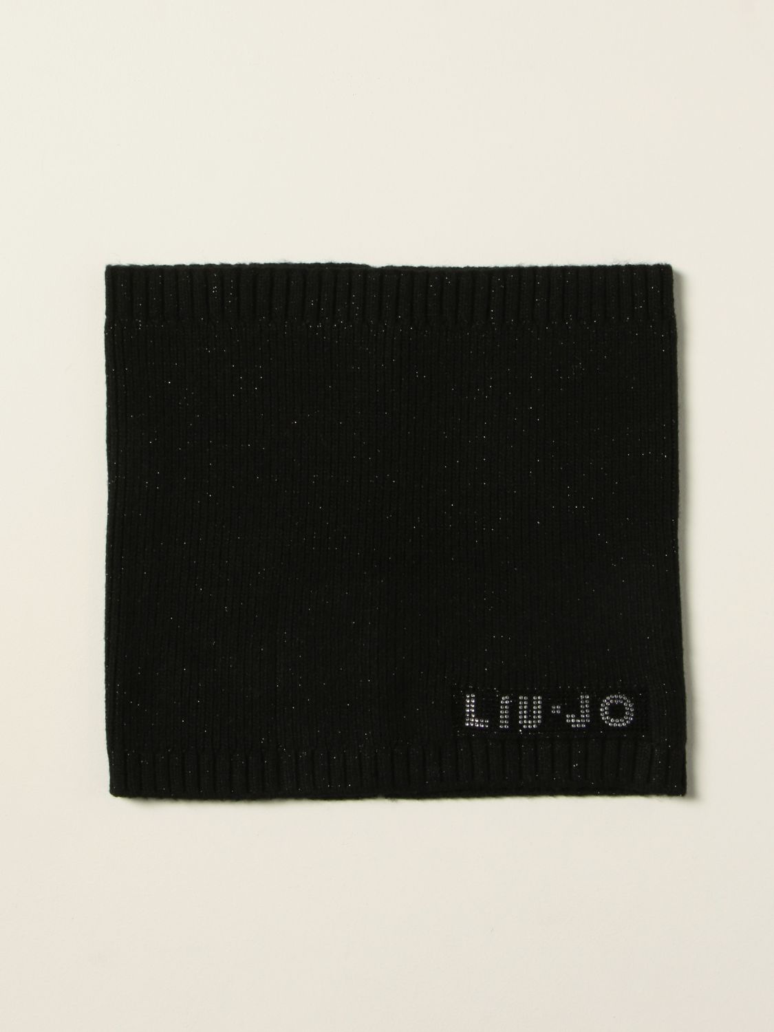 Scarf Liu Jo: Liu Jo scarf with rhinestone logo black 1