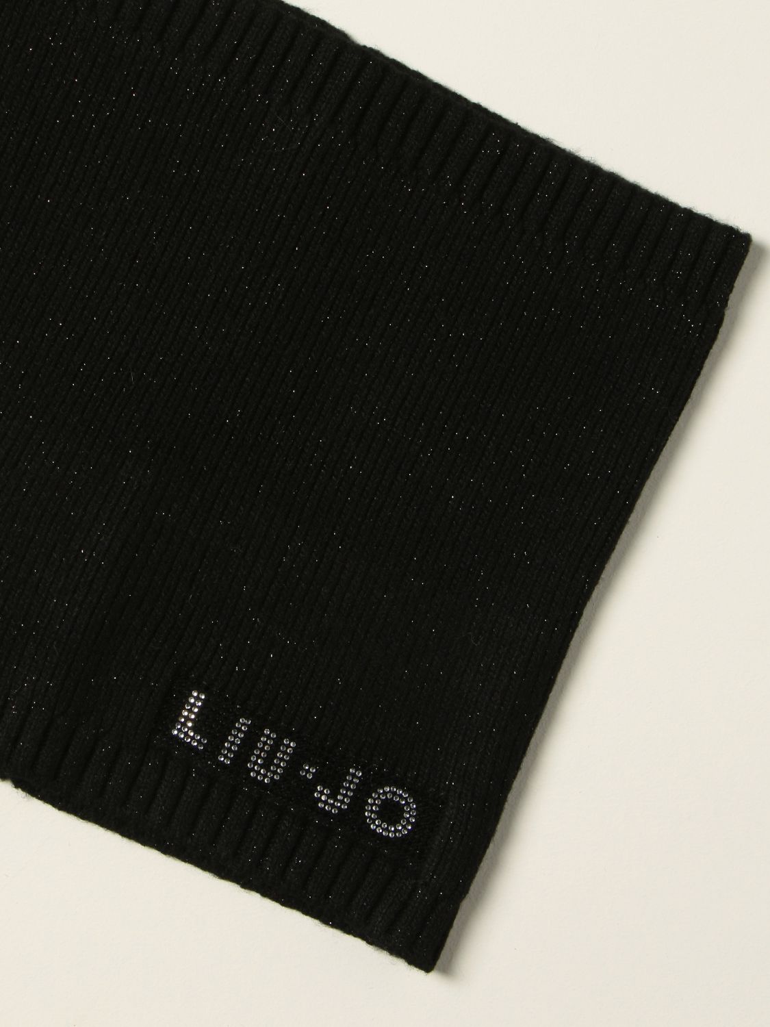 Scarf Liu Jo: Liu Jo scarf with rhinestone logo black 3