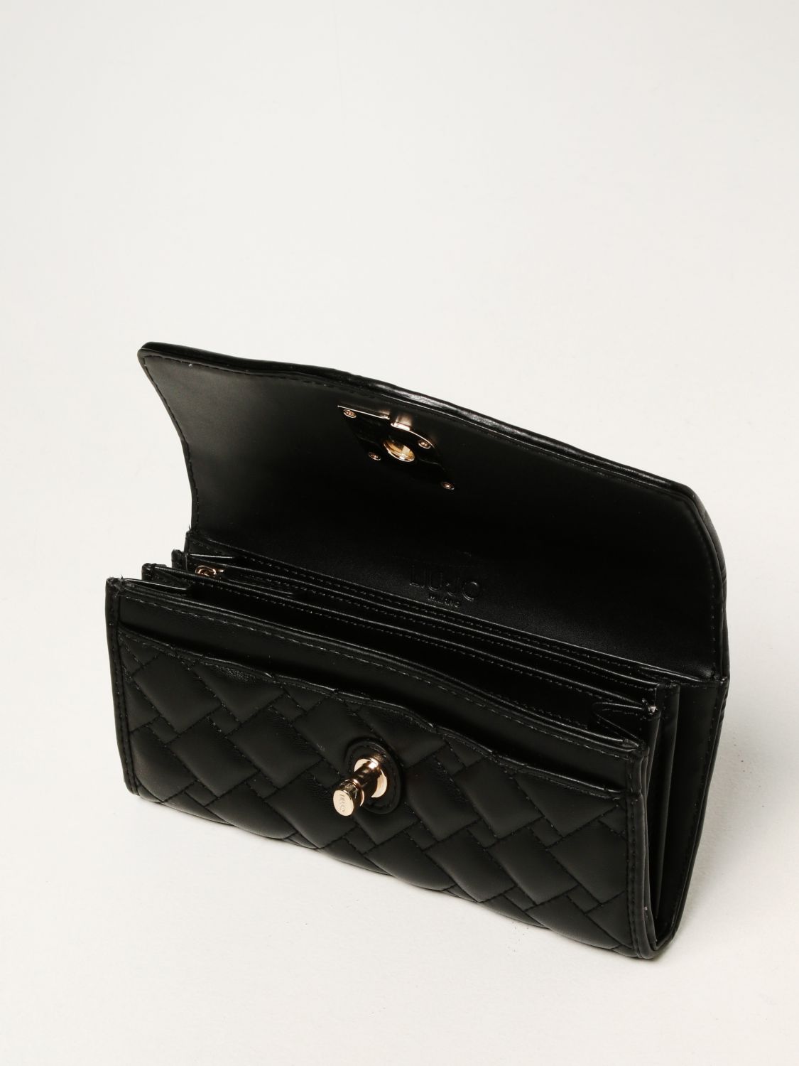Wallet Liu Jo: Liu Jo wallet in eco-sustainable quilted synthetic leather black 2