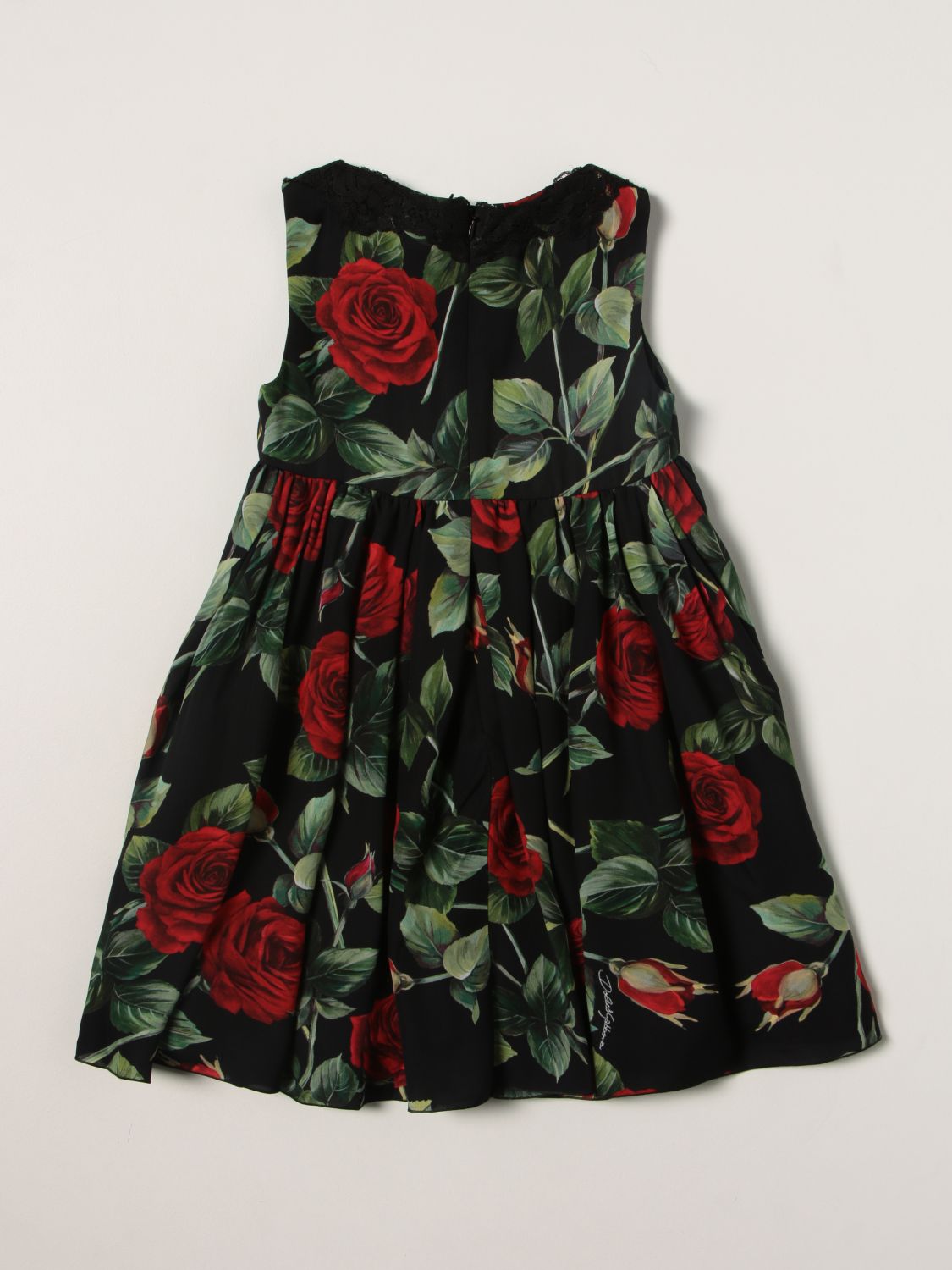 DOLCE & GABBANA: rose patterned dress - Black | Dolce & Gabbana dress  L52DX4 FS8CR online on 