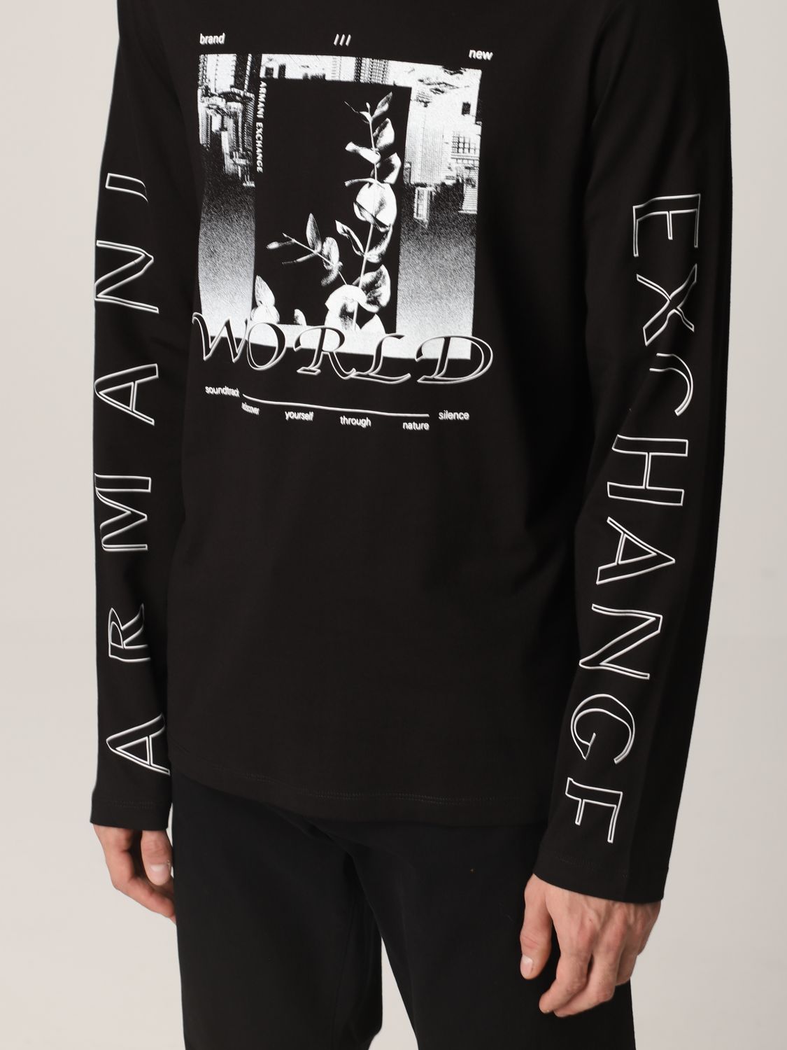 ARMANI EXCHANGE: men's cotton T-shirt with graphic print and logo - Black | Armani  Exchange t-shirt 6KZTFJ ZJBVZ online on 