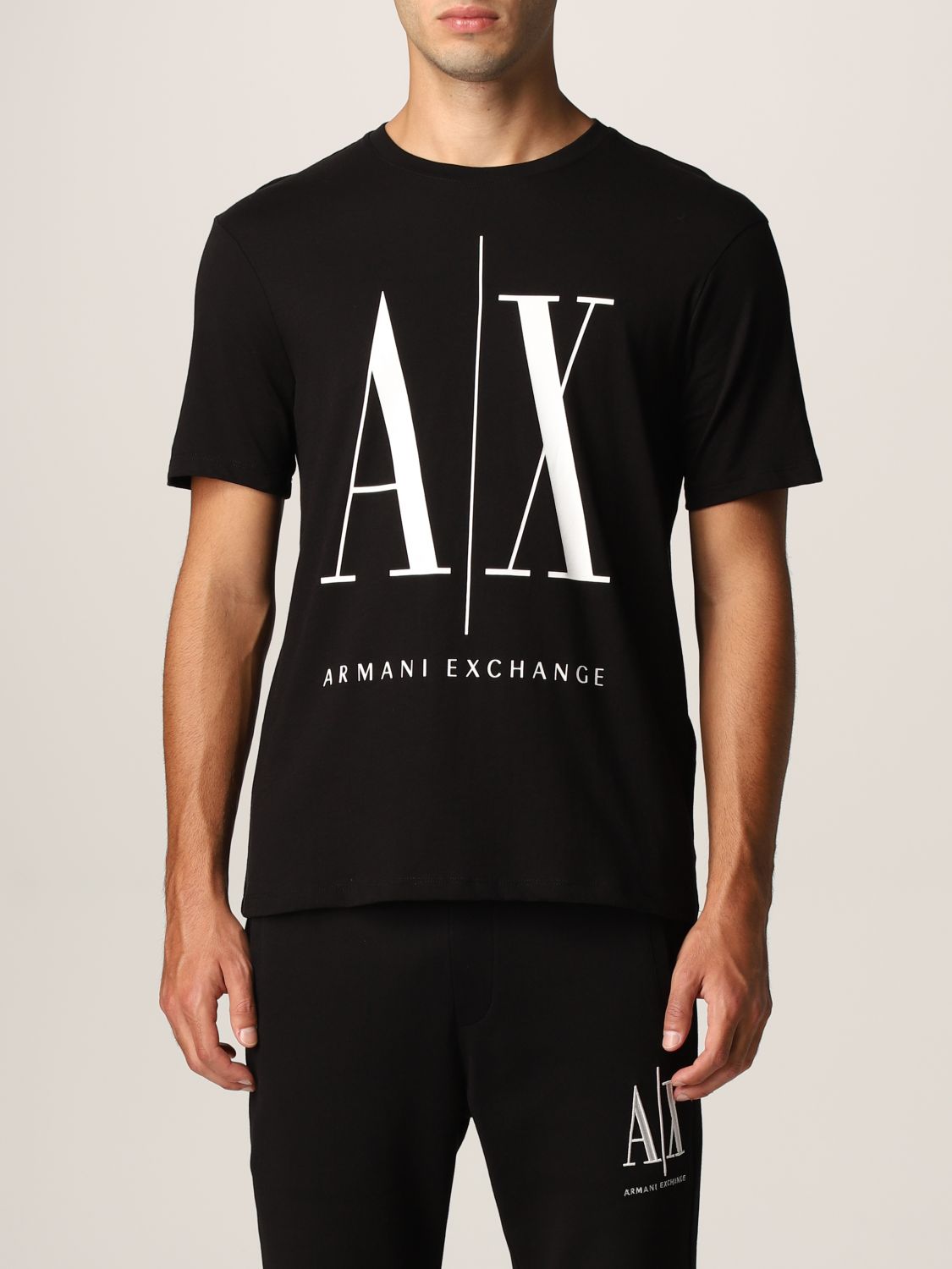 ARMANI EXCHANGE: T-shirt in cotton with logo | T-Shirt Armani Exchange Men Black | T-Shirt Armani Exchange 8NZTPA ZJH4Z GIGLIO.COM