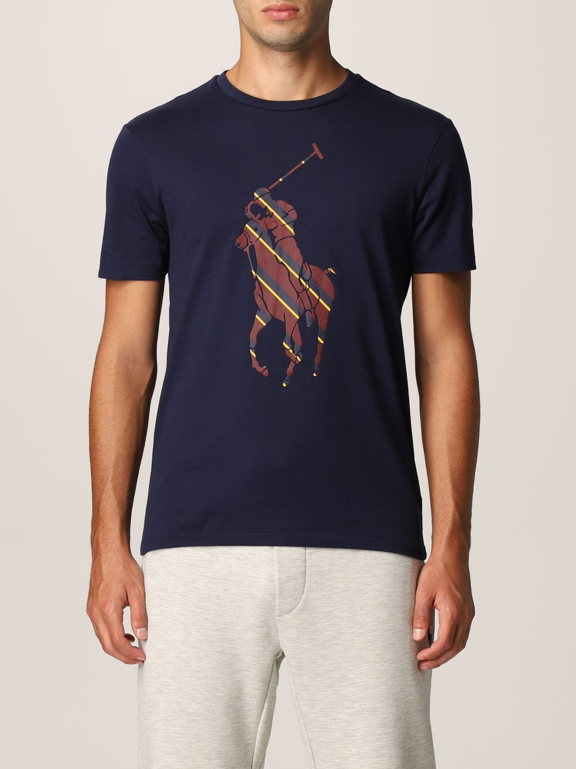 POLO RALPH LAUREN: cotton t-shirt with pony | T-Shirt Polo Lauren Navy | Polo Ralph Lauren GIGLIO.COM