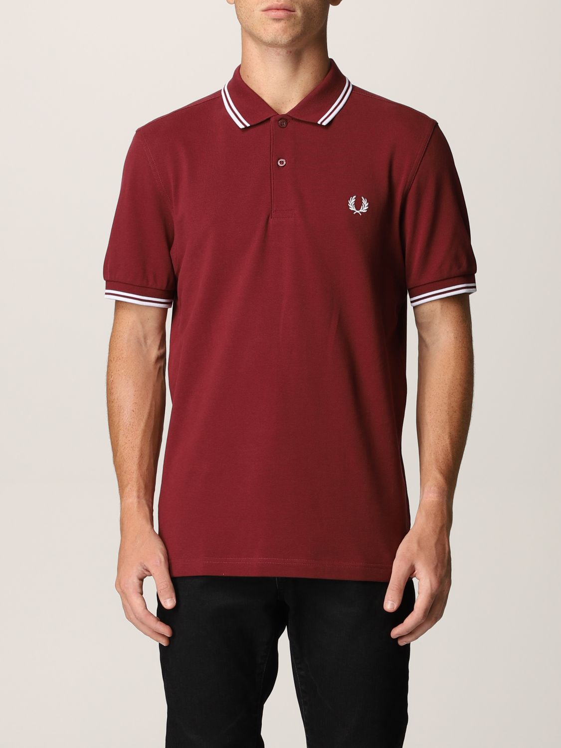 FRED polo shirt in piqué cotton - Wine | Fred Perry polo shirt M3600 online on GIGLIO.COM