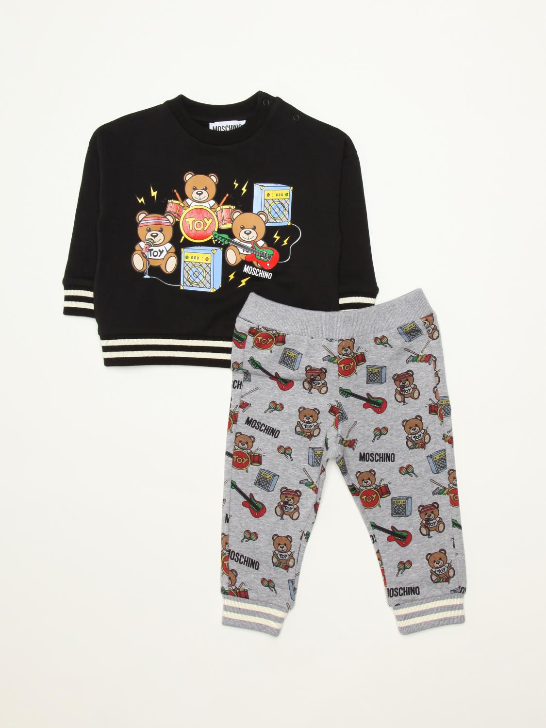 MOSCHINO BABY sweatshirt + jogging pants set Black Moschino Baby