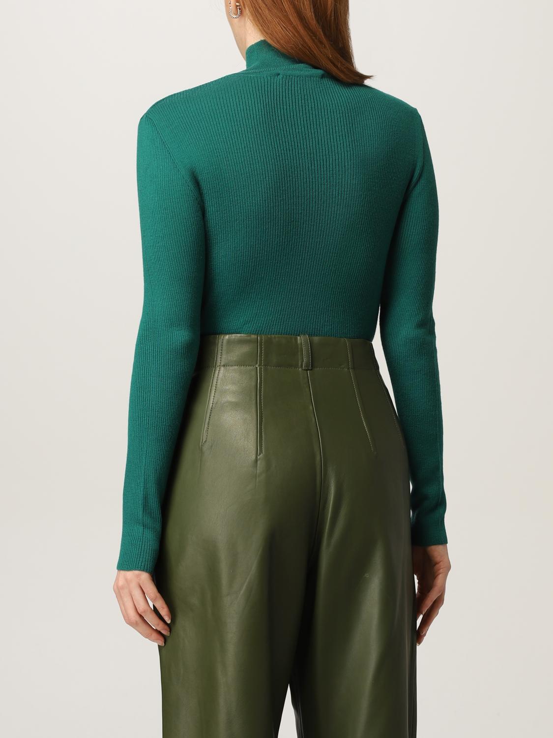 Alberta Ferretti Outlet: Dolcevita basic in lana vergine - Verde | Maglia  Alberta Ferretti 0935 5100 GIGLIO.COM
