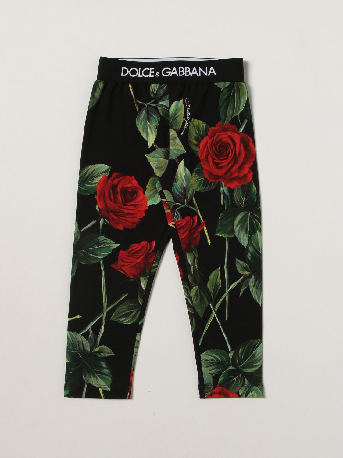 Pants Dolce & Gabbana: Dolce & Gabbana rose patterned leggings pink 1