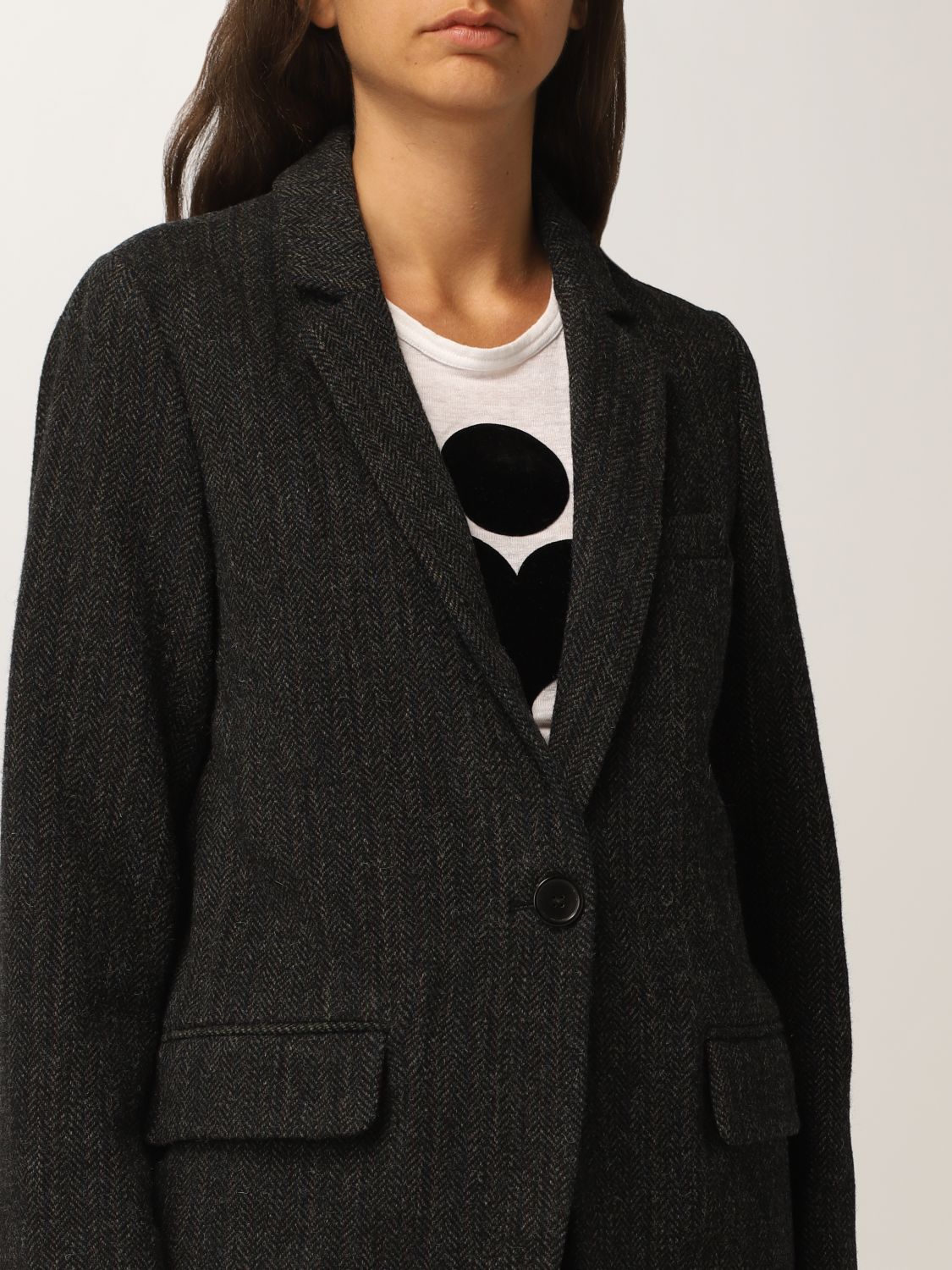 ISABEL MARANT ETOILE: blazer tweed | Isabel Marant Etoile Women Black | Blazer Isabel Marant Etoile MVW043900M003E
