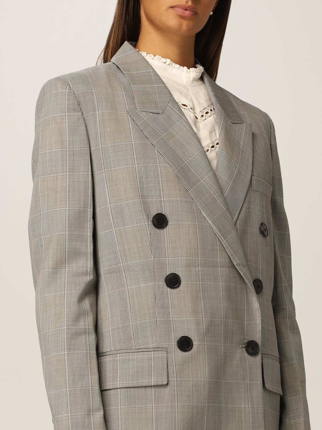 ISABEL MARANT ETOILE: blazer in tartan virgin | Blazer Isabel Marant Etoile Women Beige | Blazer Isabel Marant VE160921A014E GIGLIO.COM