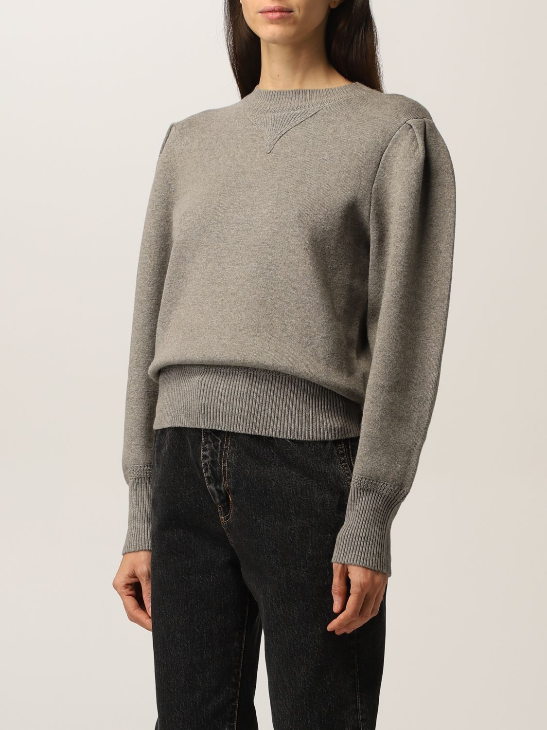 ISABEL MARANT ETOILE: Kelaya sweater in cotton and wool blend - Grey ...