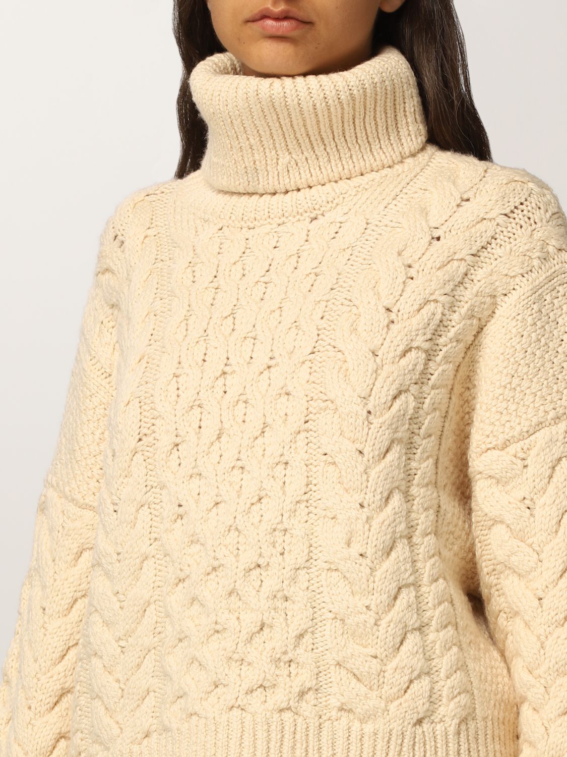 ISABEL ETOILE: sweater cable-knit wool blend | Sweater Isabel Marant Etoile Women Beige | Sweater Isabel Marant PU167321A056E GIGLIO.COM