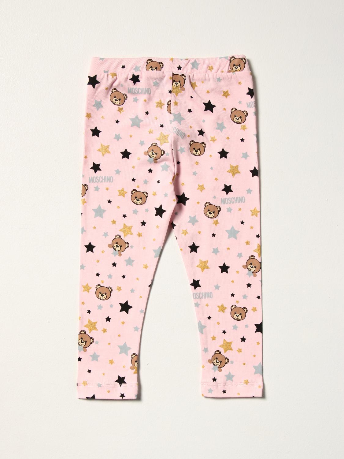 MOSCHINO BABY leggings with all over prints Pink Moschino Baby