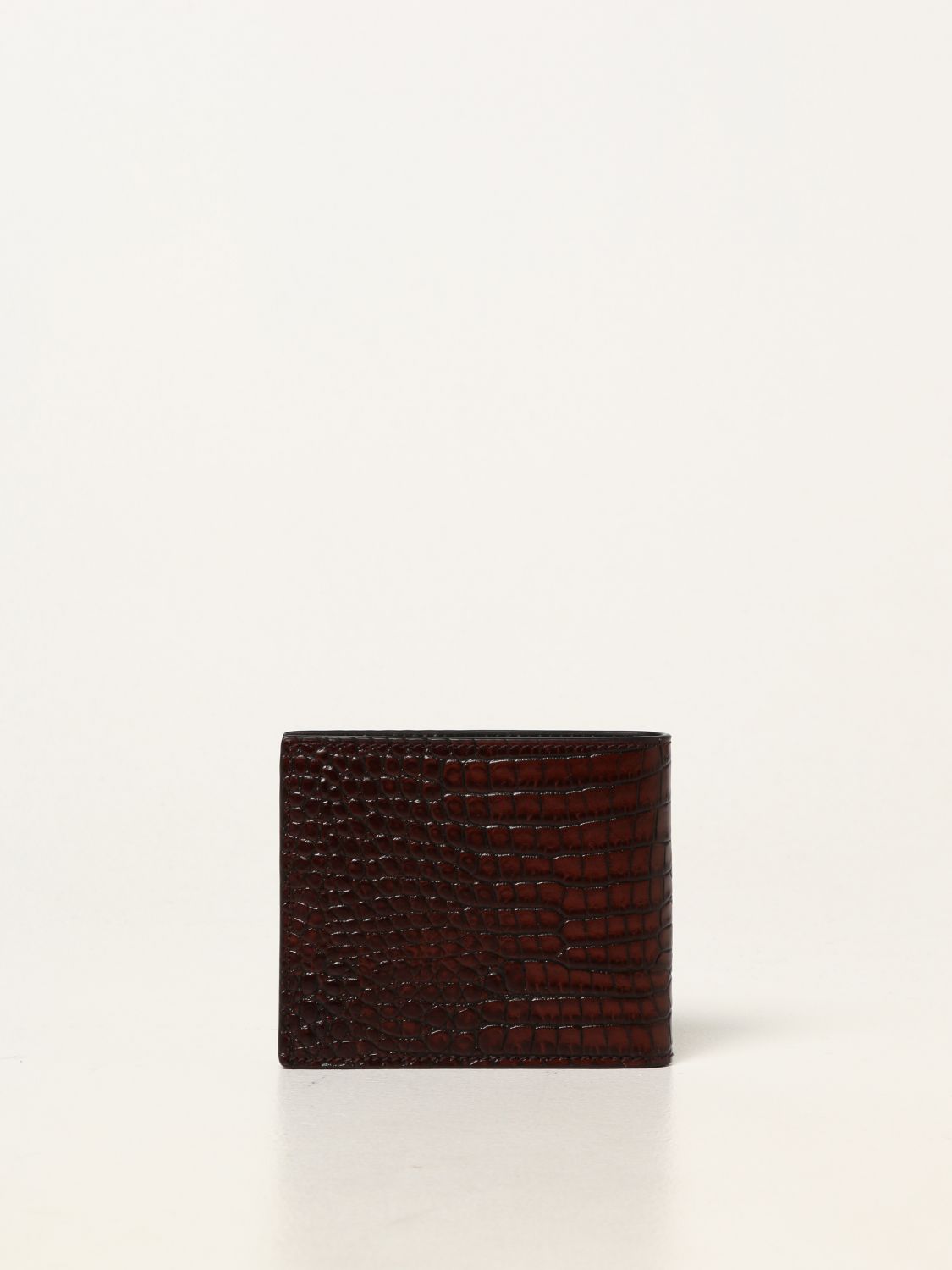 TOM FORD: wallet in crocodile print leather - Tobacco | Tom Ford wallet  Y0228TLCL168 online on 