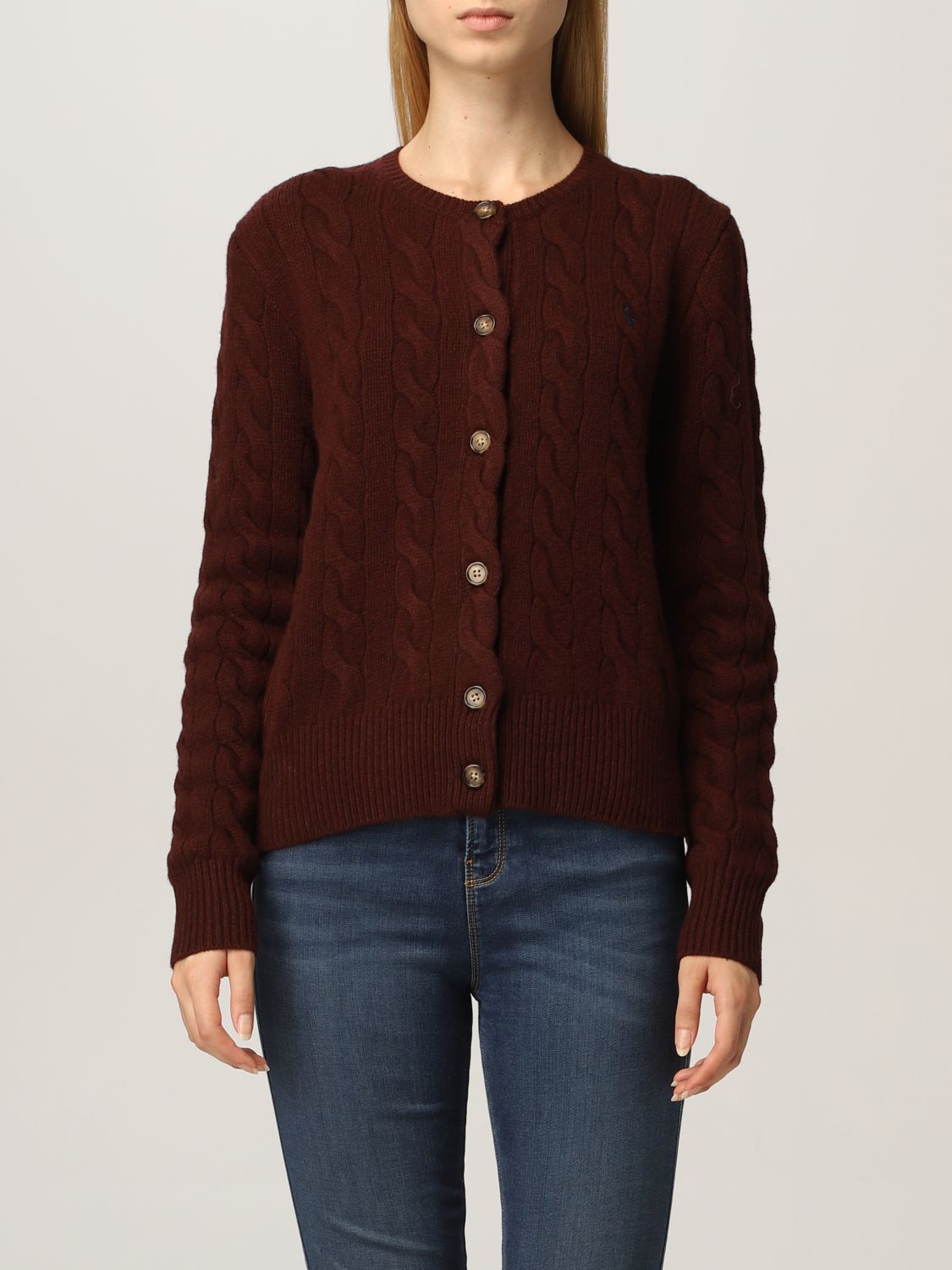 POLO RALPH LAUREN: cardigan in wool and cashmere - Burgundy | Polo Ralph  Lauren cardigan 211801493 online on 