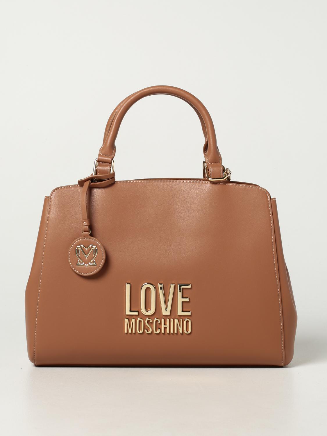 LOVE MOSCHINO bag in synthetic leather with logo Camel Love