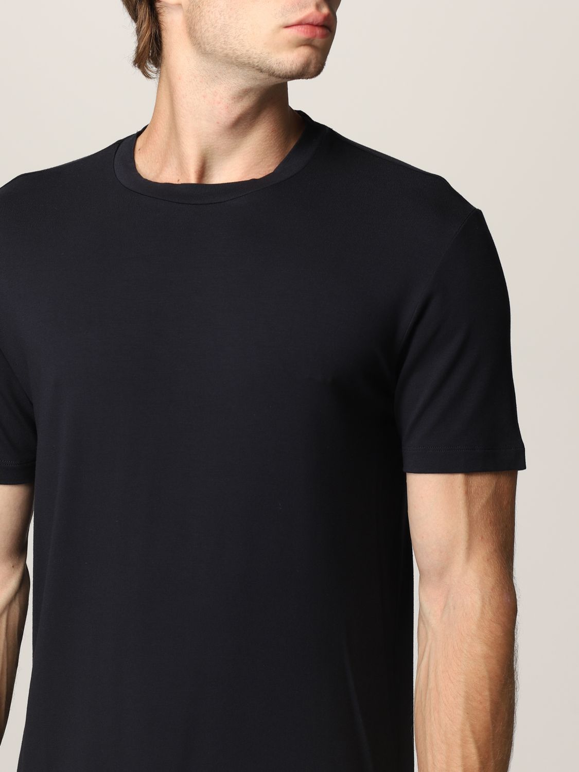 T-shirt Emporio Armani: Emporio Armani T-shirt in cotton jersey blue 3