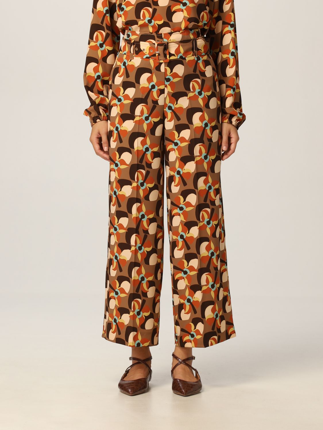 Pantalone Maliparmi: Pantalone cropped Maliparmi in twill stampato fa04 1