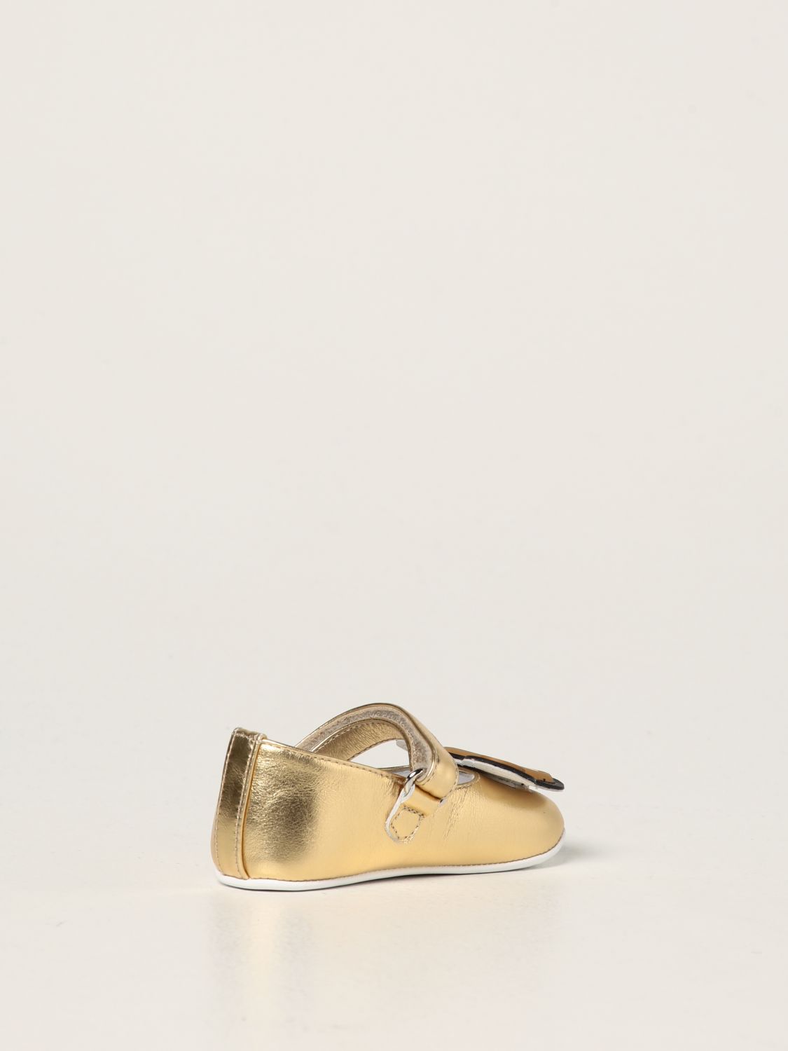 Shoes Moschino Baby: Moschino Baby ballerinas in leather with Teddy gold 3