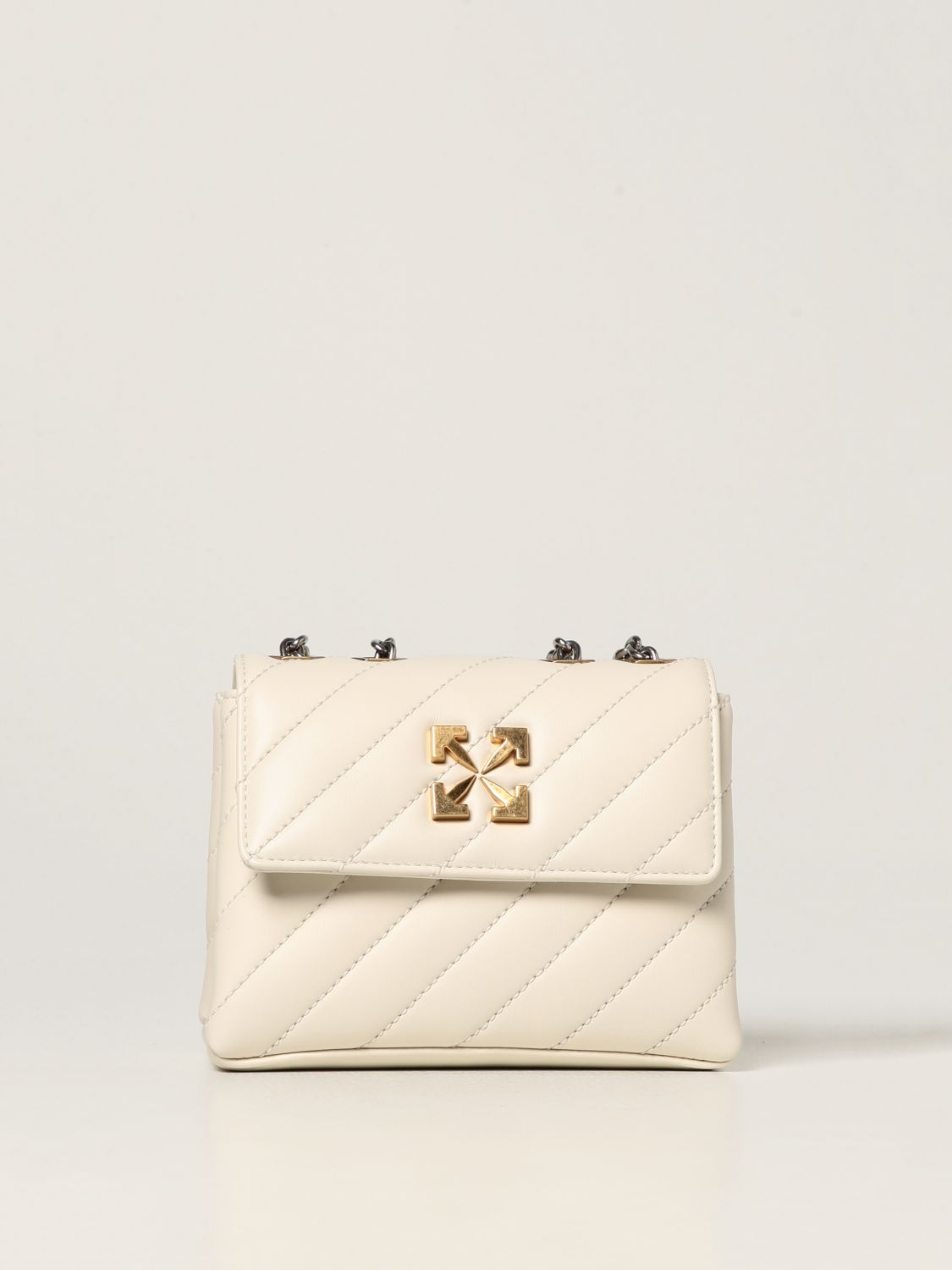 OFF-WHITE: crossbody bags for woman - Beige  Off-White crossbody bags  OWNN007F21LEA001 online at