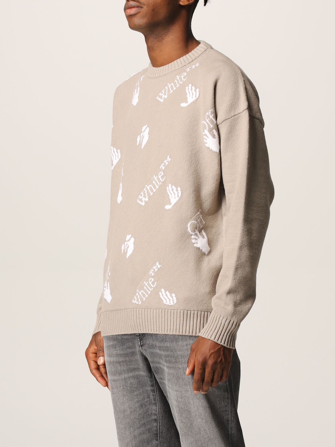 off white men's crew neck