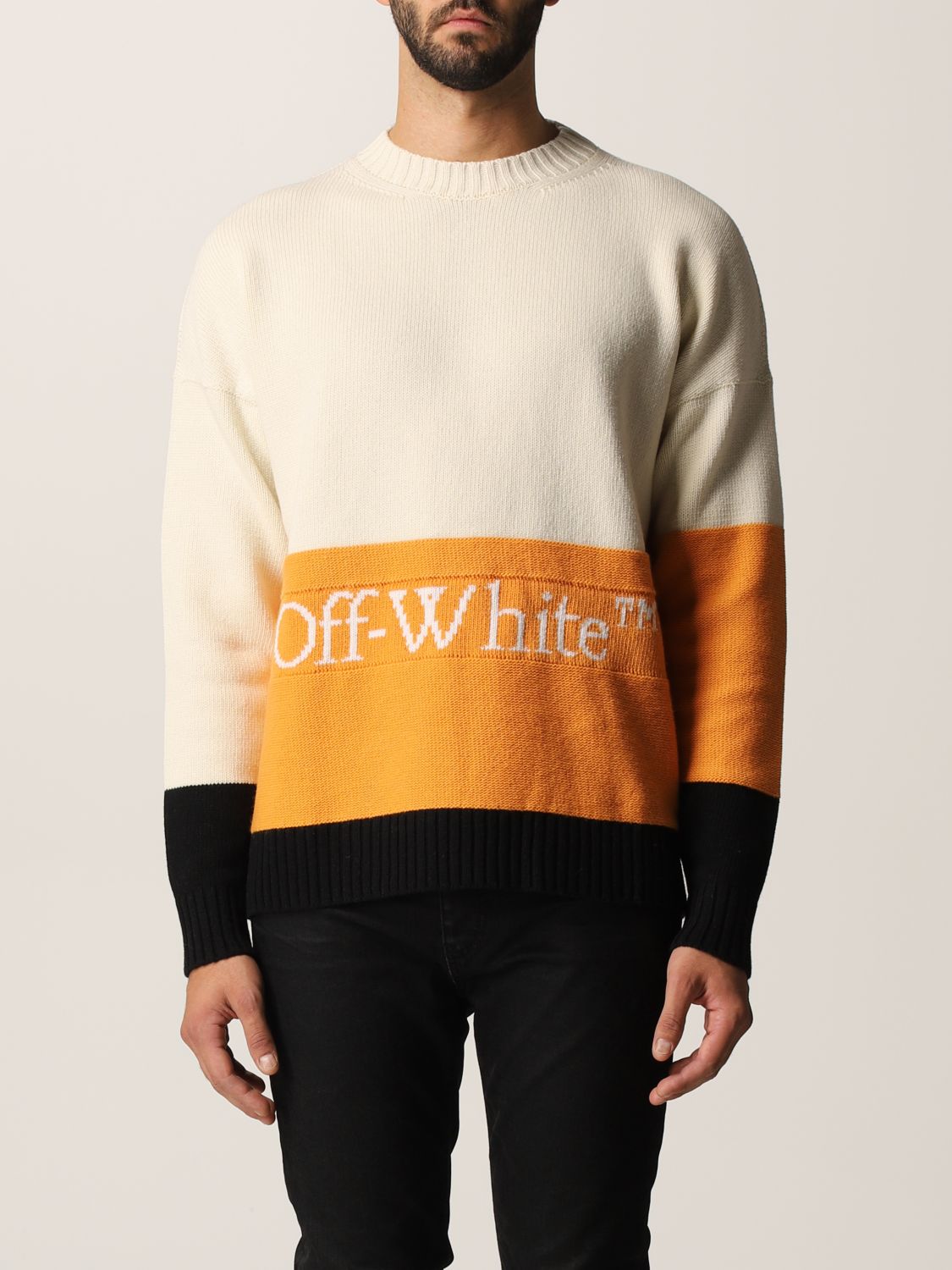OFF Sweater men Sweater Off White Men Orange | Sweater Off White OMHE048F21KNI001 GIGLIO.COM