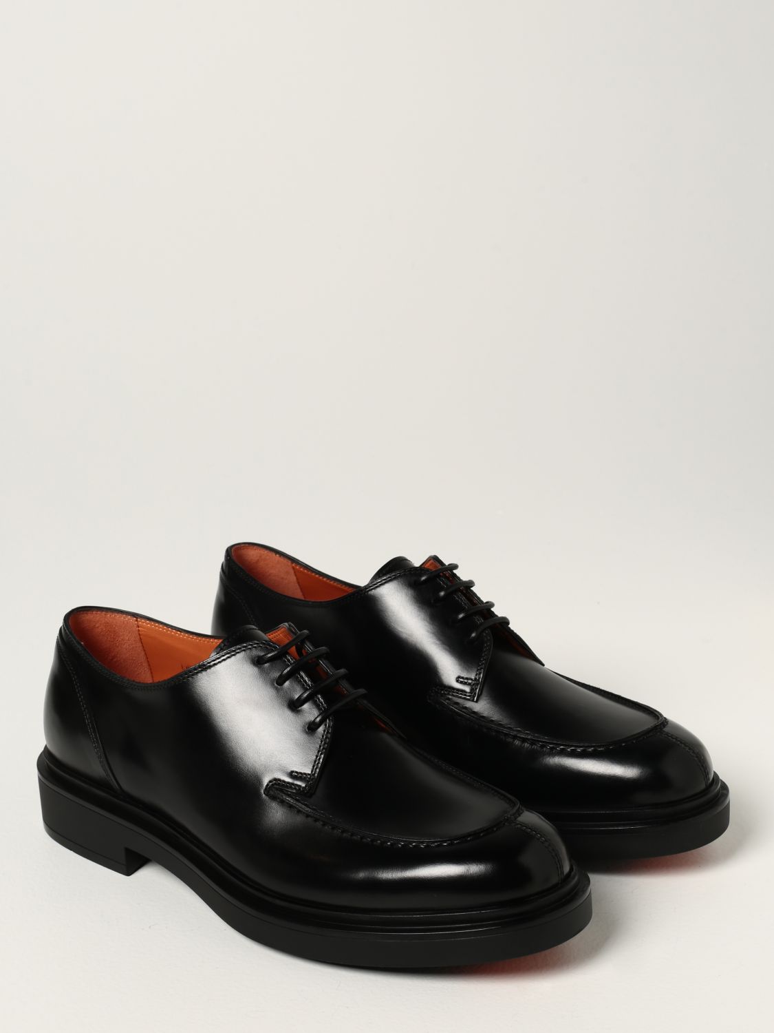 Hombre Zapatos de Zapatos con cordones de Zapatos Oxford Zapatos con cordones Santoni de Cuero de color Negro para hombre 