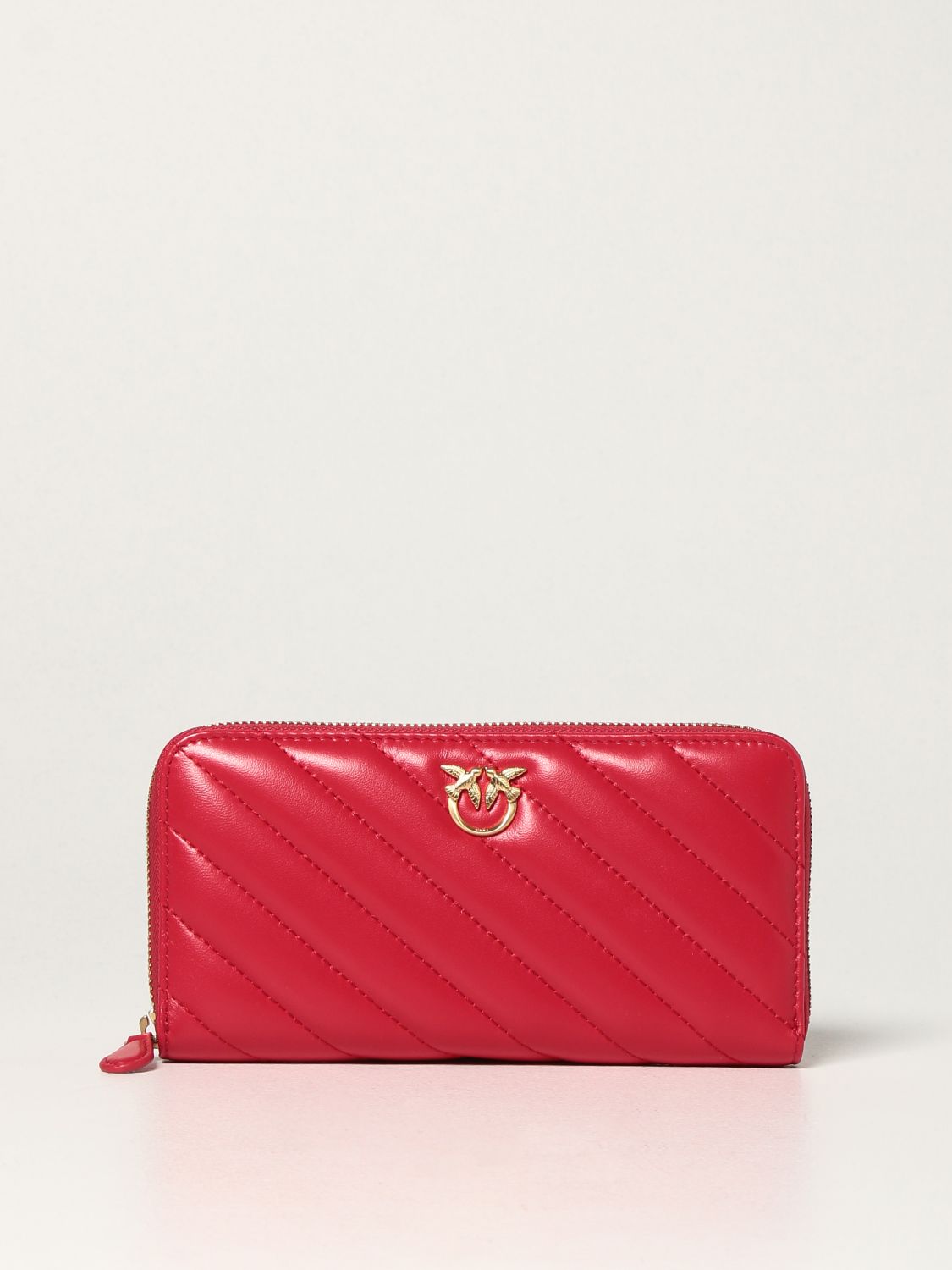 PINKO: Love Birds wallet in nappa leather - Red | Pinko wallet 1P22EX ...