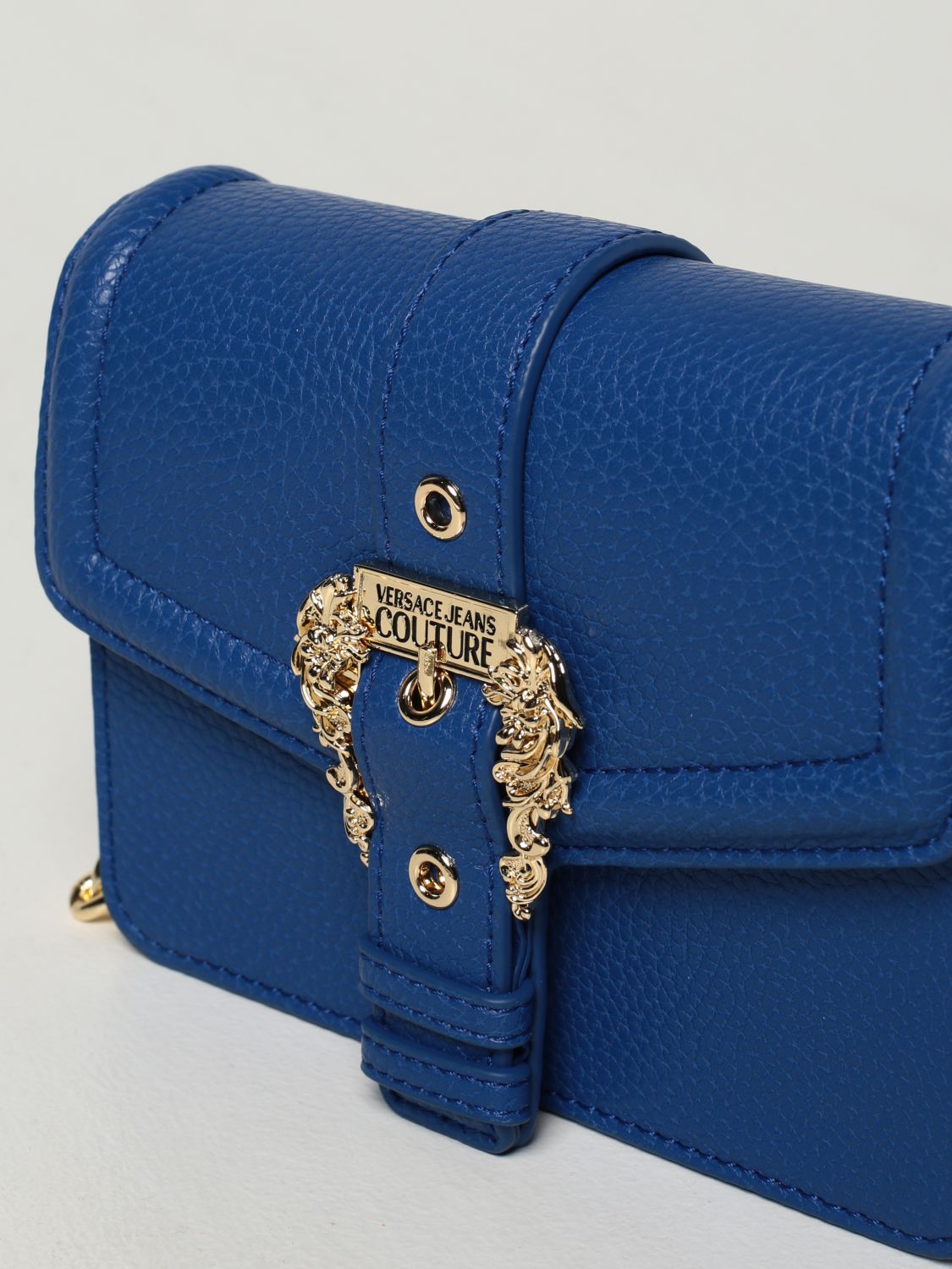 Mini bag Versace Jeans Couture: Versace Jeans Couture bag in textured synthetic leather blue 3