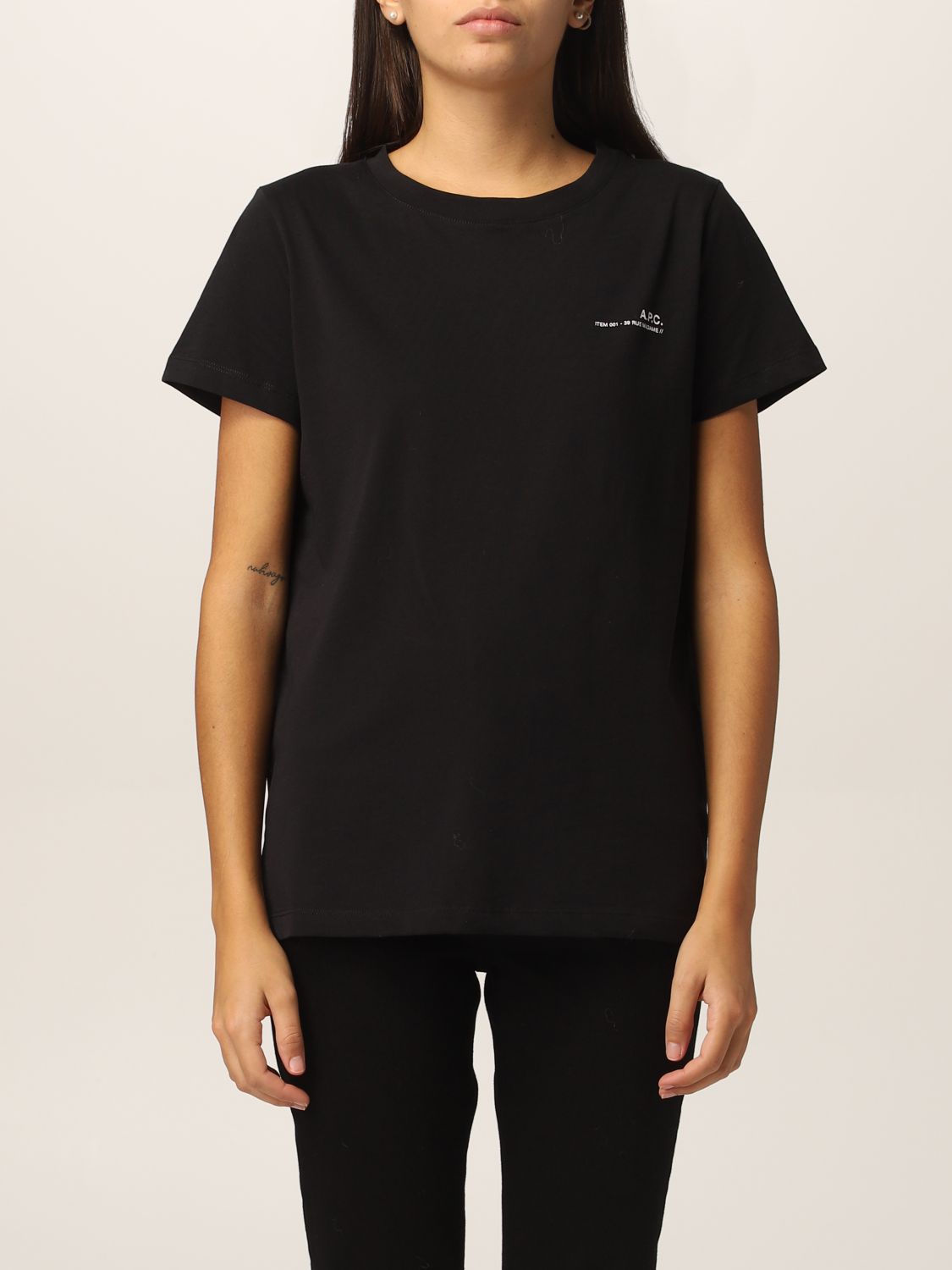 A.P.C.: t-shirt for women - Black | A.p.c. t-shirt COEOPF26012 online ...