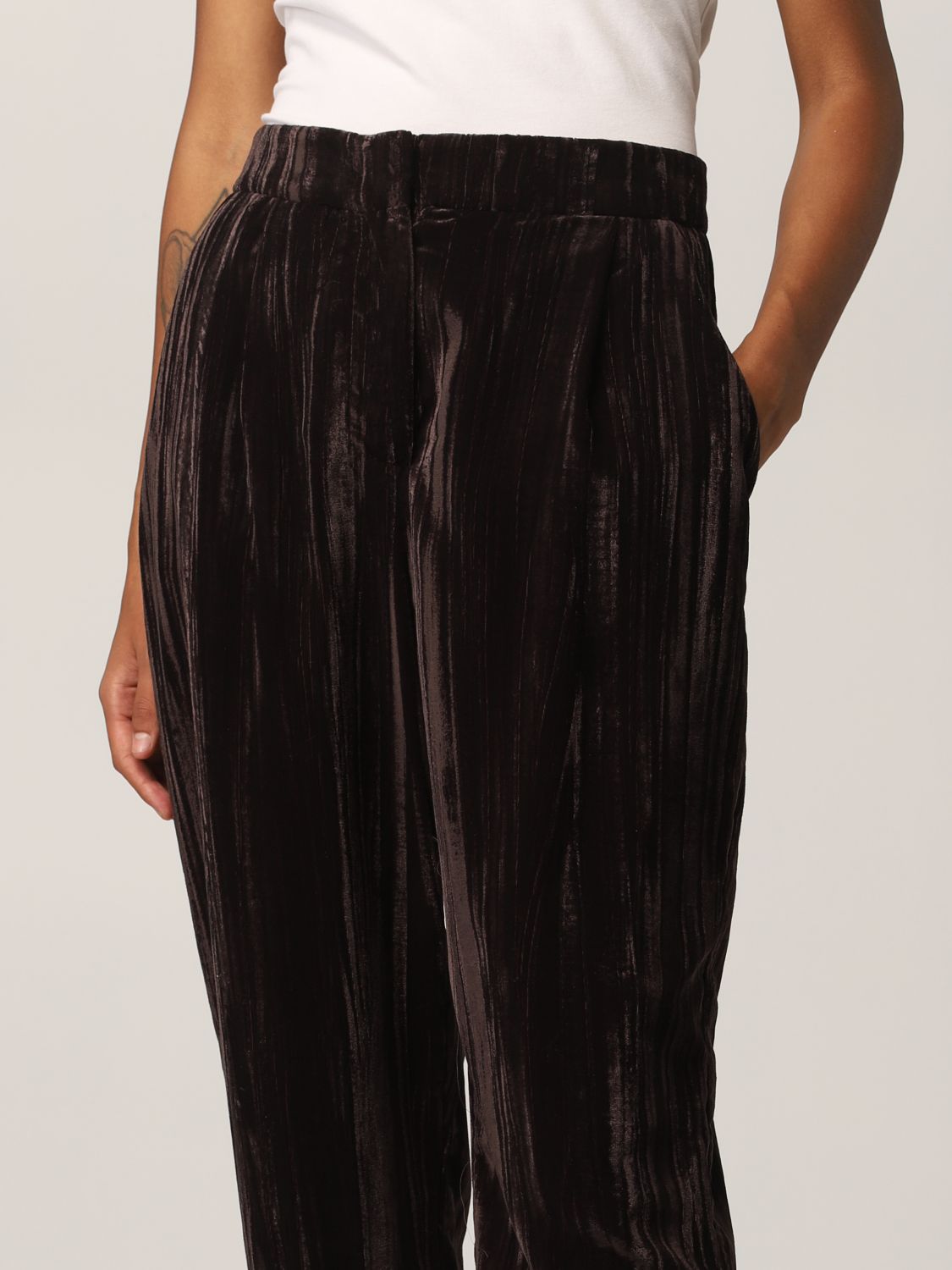Pantalon Kaos: Pantalon femme Kaos brun 3