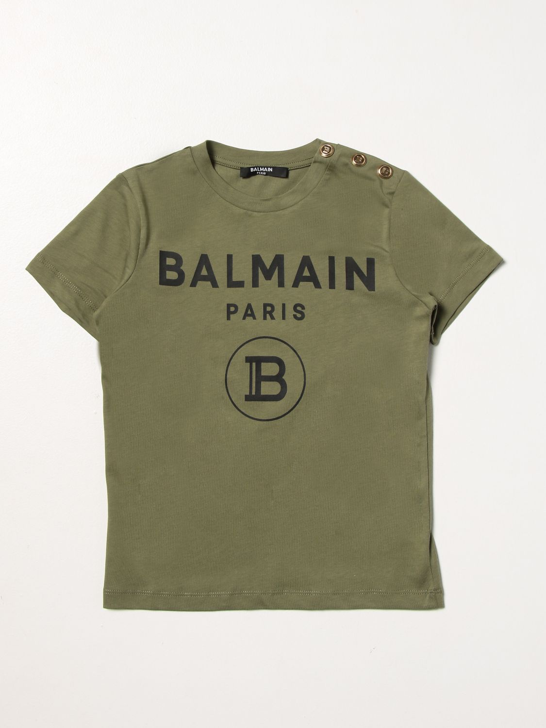 T-shirt Balmain: Balmain cotton t-shirt with logo green 1