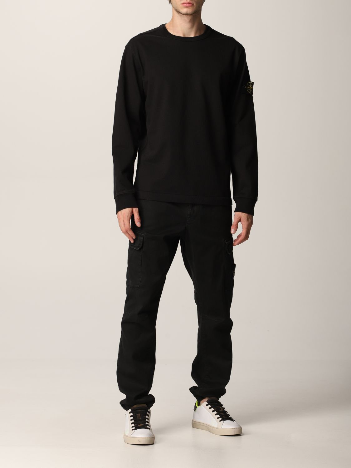STONE ISLAND: cotton sweatshirt - Black | Sweatshirt Stone Island 