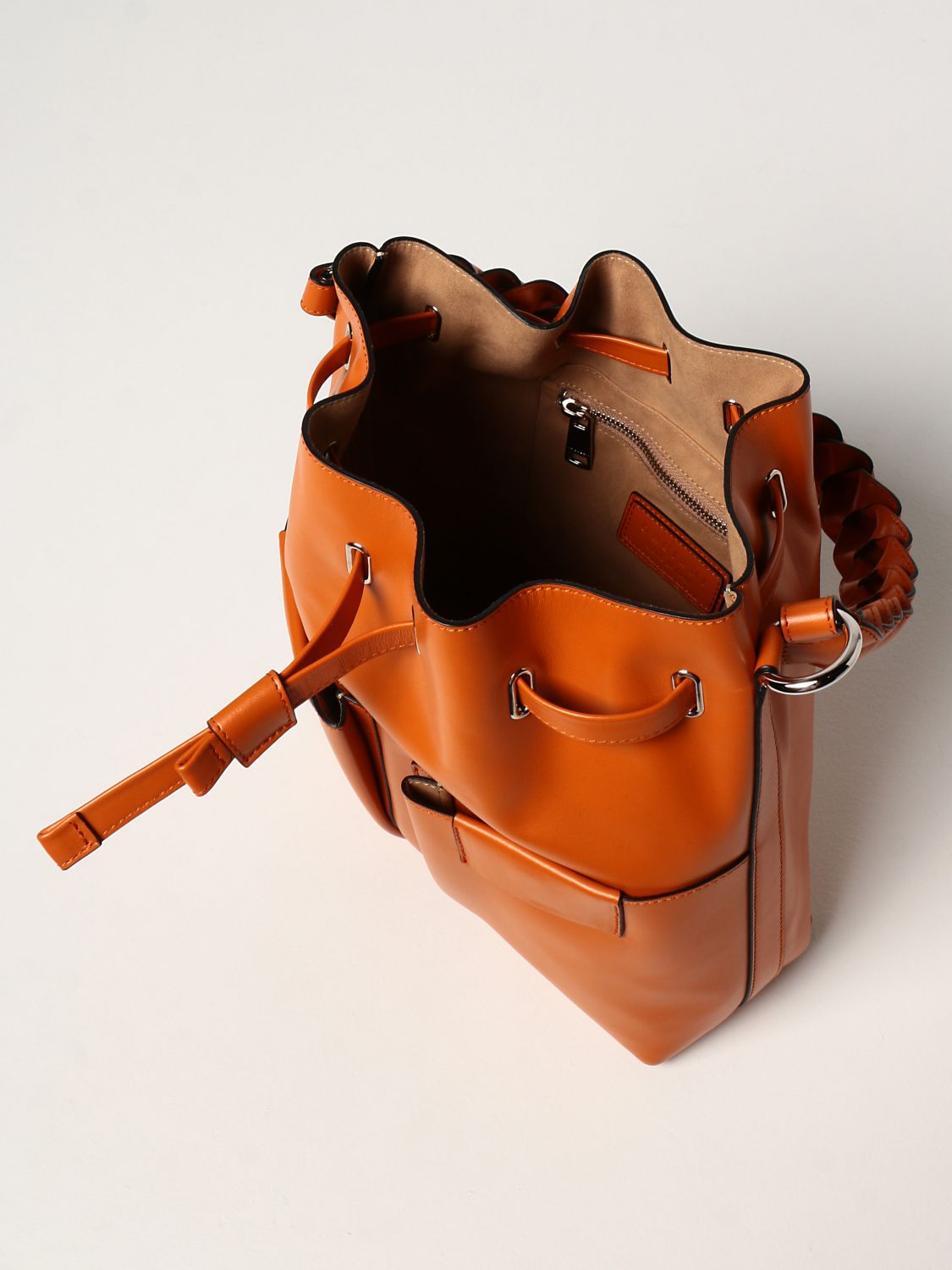 Наплечная сумка Orciani: Сумка с короткими ручками Женское Orciani оранжевый 3