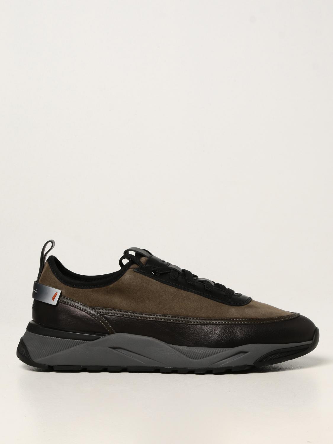 SANTONI: Innova by sneakers in leather and suede - Grey | Sneakers ...