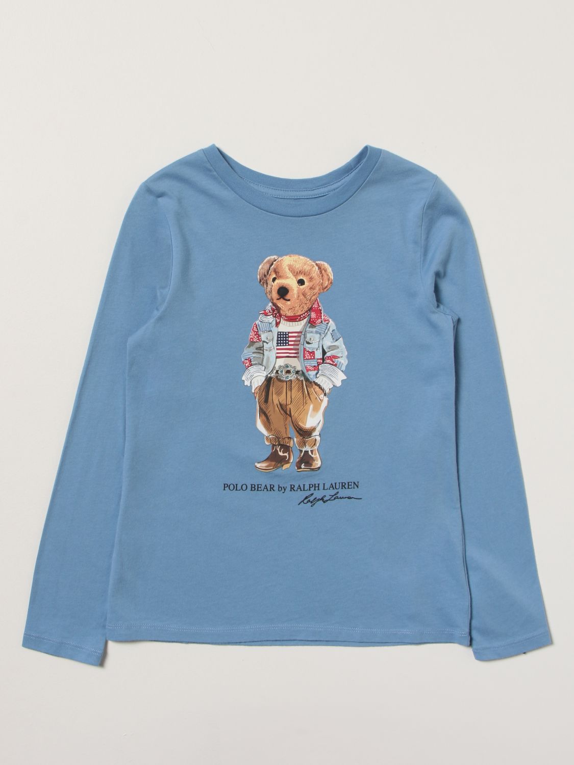 T-shirt Polo Ralph Lauren: Polo Ralph Lauren t-shirt with teddy print gnawed blue 1