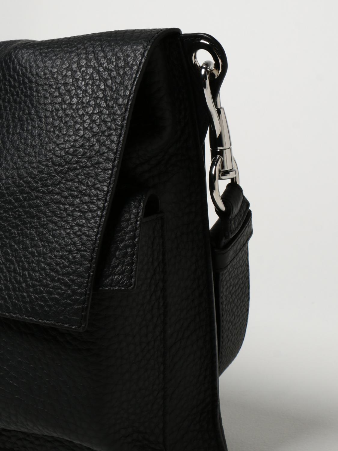 ORCIANI | Borsa a spalla Scout Soft in pelle NERO | Shop online