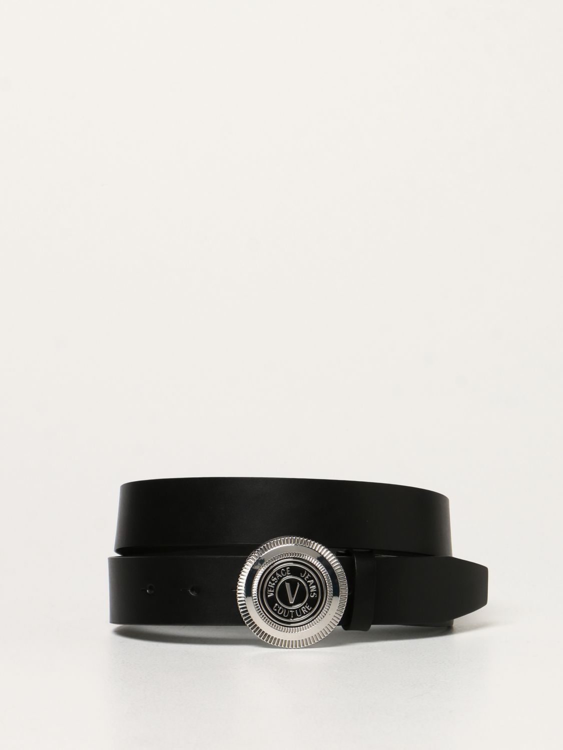 Belt Versace Jeans Couture: Versace Jeans Couture leather belt with V-Emblem logo leather 1